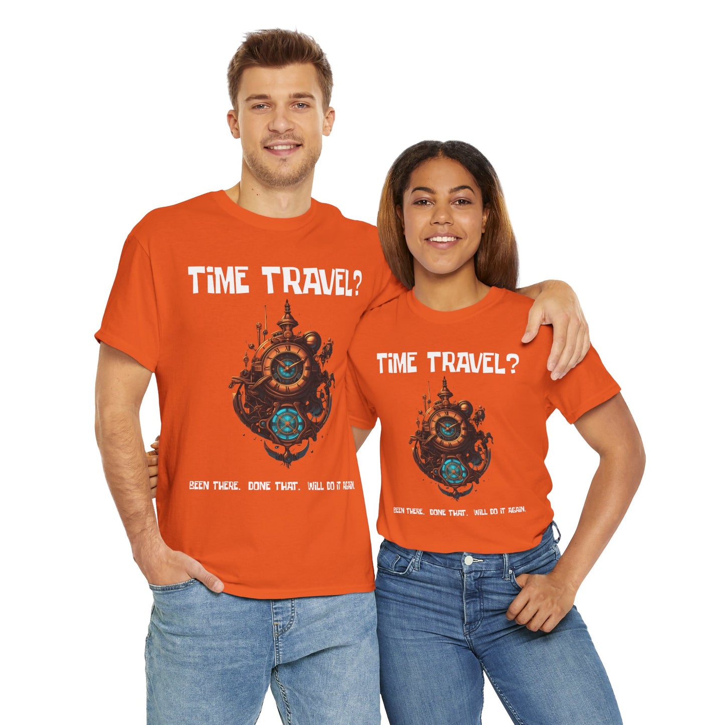 Time Travel Funny Mystical Unisex Heavy Cotton Tee Shirt - Unique Steampunk Design for Dreamers, Geek, Nerd, Science, Tech, Cyberpunk