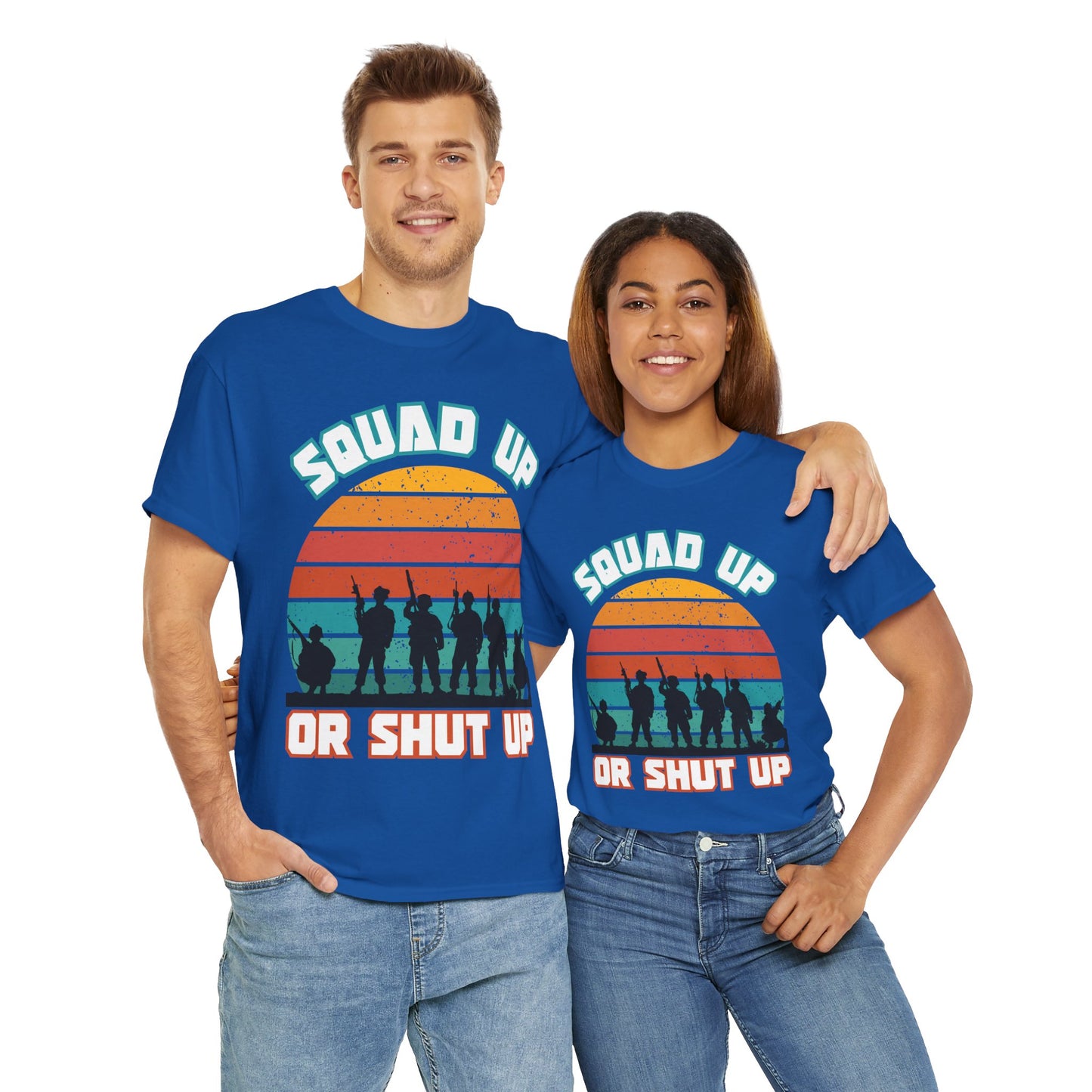 Squad Up Military Unisex Heavy Cotton Tee Shirt - Gamer, Gaming Graphic T-Shirt for Friends, Parties, and Casual Wear, Geek, Nerd