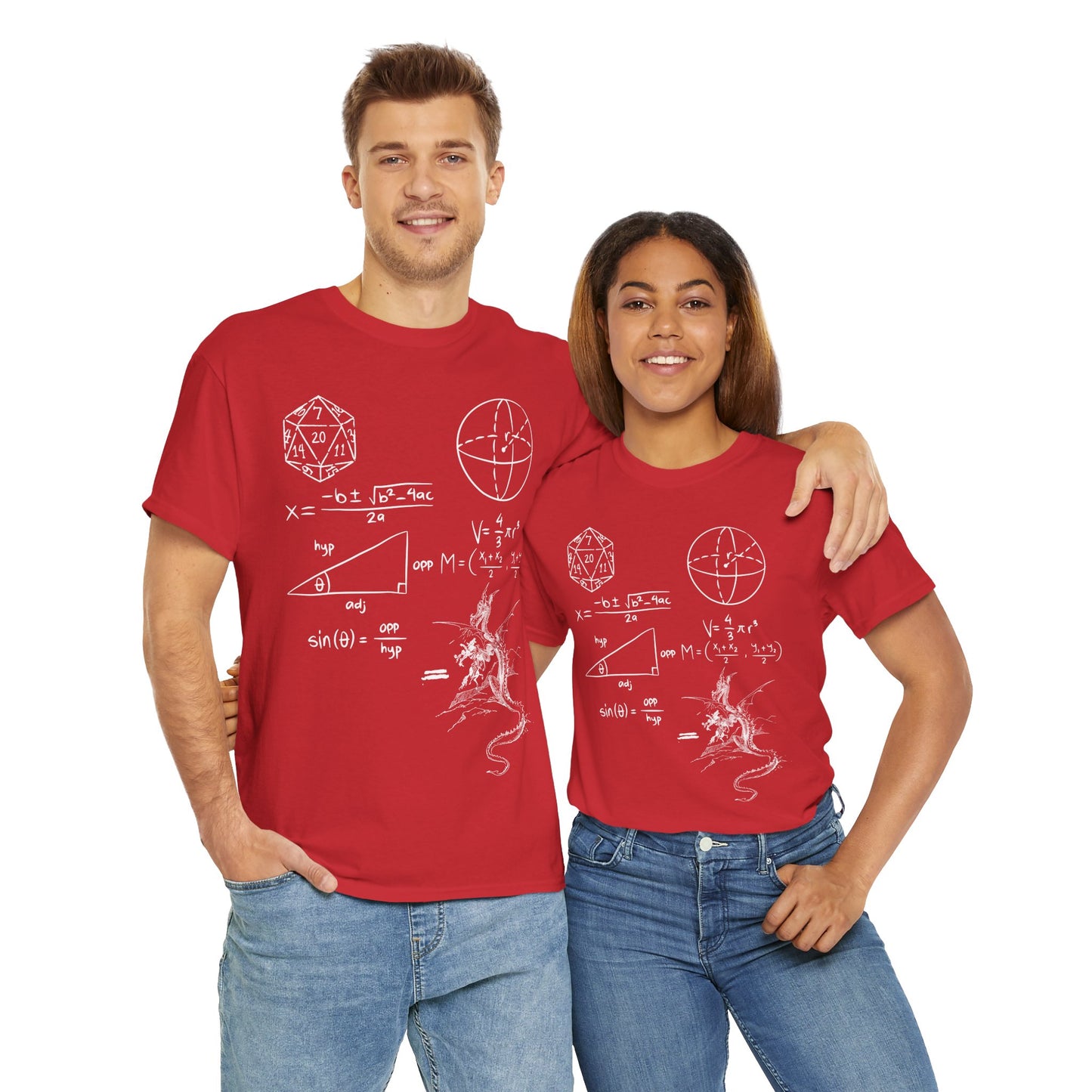 'The Science Of A D20' Mathematical Dungeon & Dragon Tee | Science Shirt for Nerds, Gifts for Geeks, Math Lover Apparel, Unisex Cotton Top, DND, RPG, TTRPG, Nerd, Dice