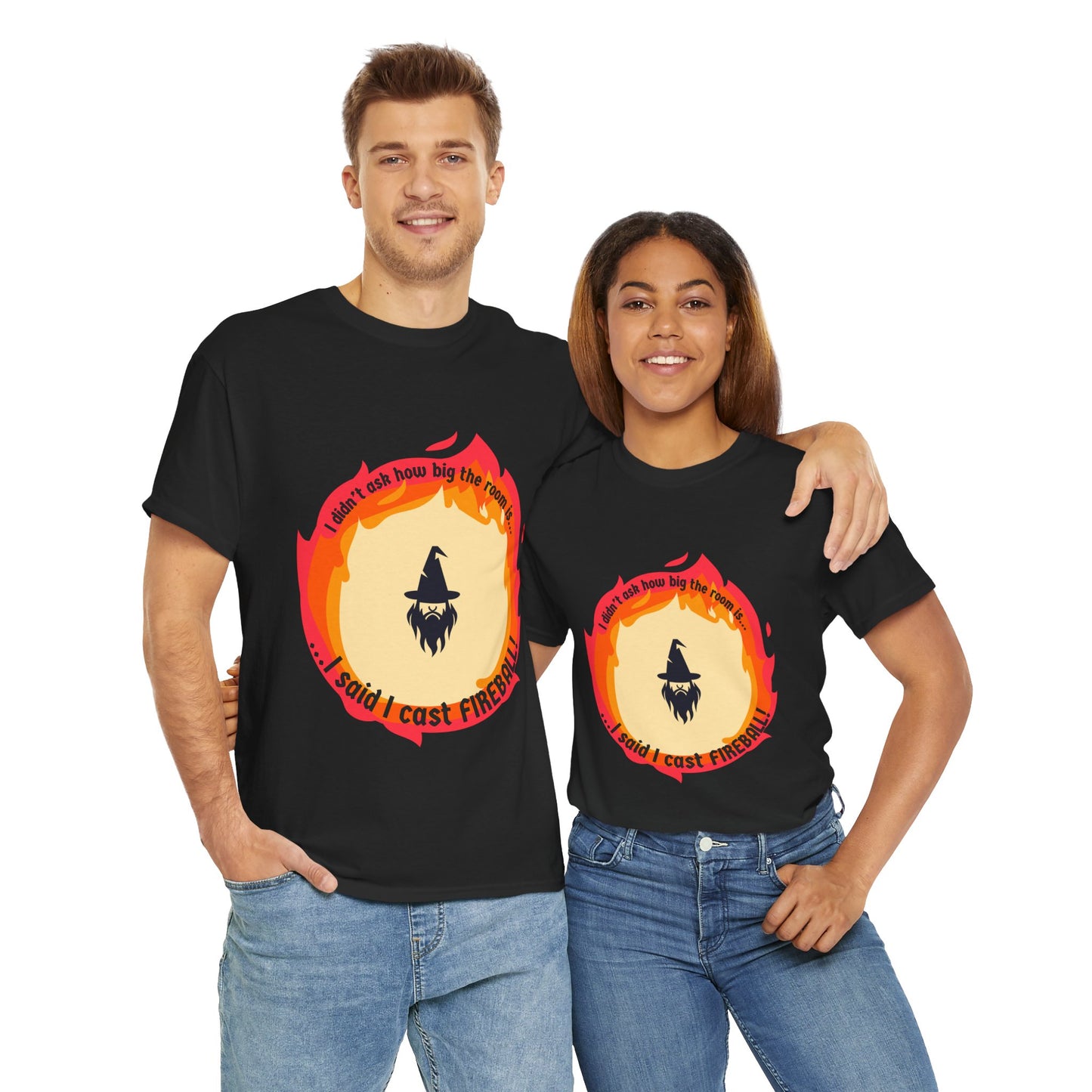 Dungeons and Dragons Unisex Heavy Cotton Tee - "I Said I Cast Fireball" Funny Wizard T-Shirt, DND, RPG, TTRPG, Geek Nerd
