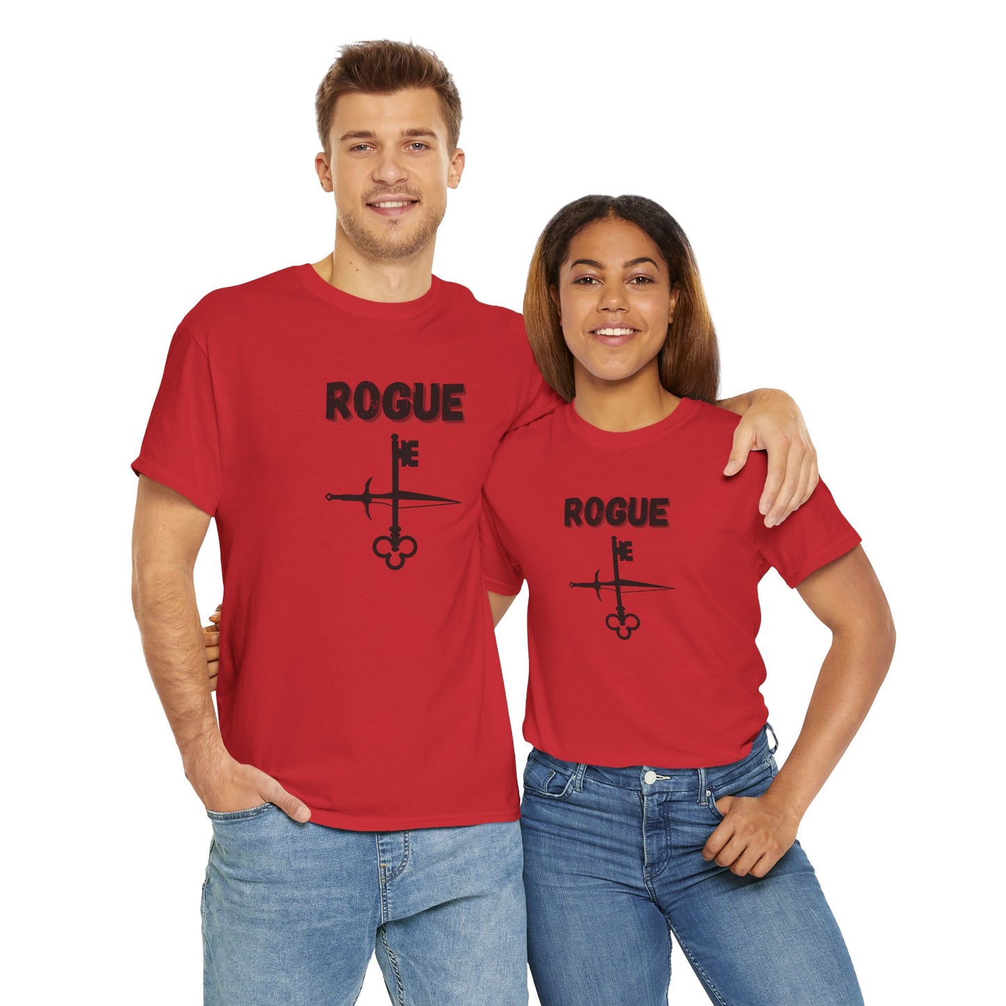 Rogue Icon Symbol Dungeons and Dragons Unisex Heavy Cotton Tee Shirt T-Shirt - RPG, TTRPG, Roleplaying, Geek, Nerd