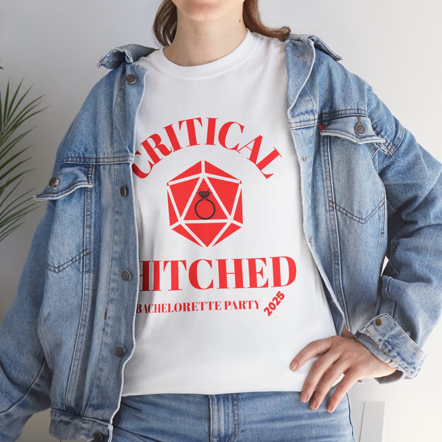 Critical Hitched Bachelorette Party 2025 Tee - Unisex Heavy Cotton, D&D, DND, RPG, TTRPG, Geek, Nerd, Wedding, Engagement