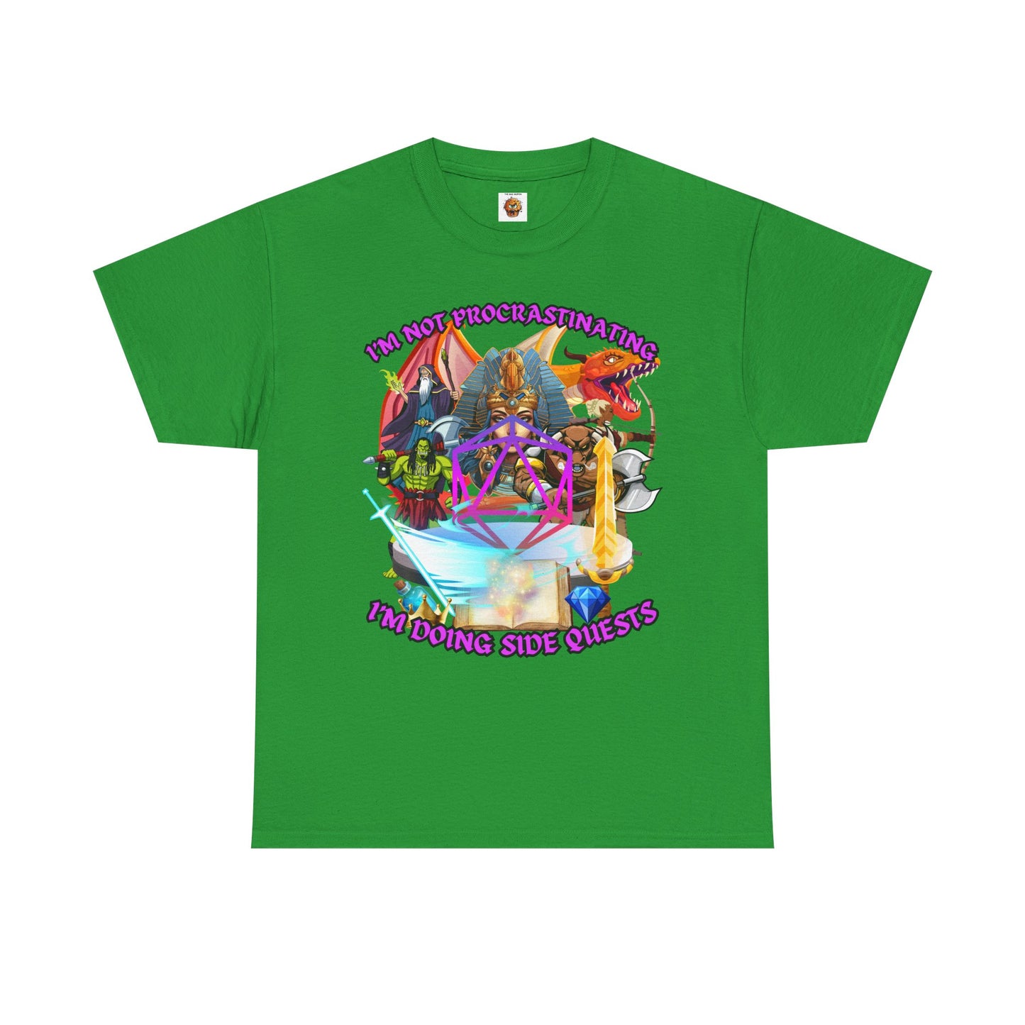 Quirky Funny Graphic Tee - "I'm Not Procrastinating, I'm Doing Side Quests" - Fun Gift for Gamers, Cozy Casual Wear, Summer Vibes, DND, RPG, TTRPG, Geek, Nerd