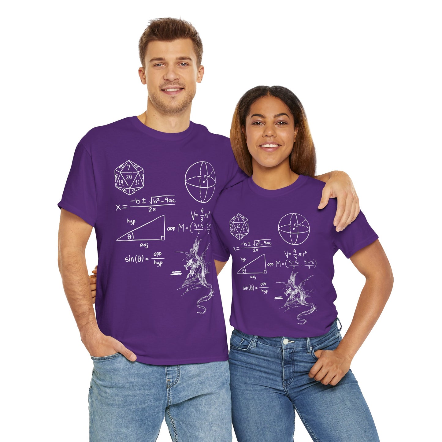 'The Science Of A D20' Mathematical Dungeon & Dragon Tee | Science Shirt for Nerds, Gifts for Geeks, Math Lover Apparel, Unisex Cotton Top, DND, RPG, TTRPG, Nerd, Dice