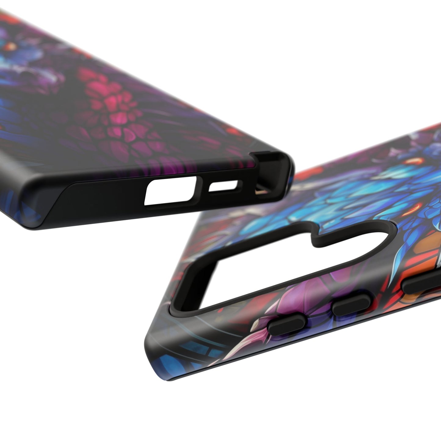 Colorful Blue Dragon Stained Glass Design Phone Case - Tough and Stylish Protection for Your Device, iPhone, Samsung, DND, Fantasy