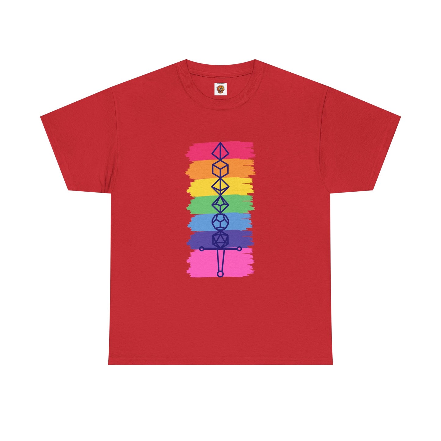 Safe Space Pride Month Rainbow Sword Dungeons and Dragons DND Unisex Heavy Cotton Tee Shirt T-Shirt - RPG, TTRPG, Roleplaying, Geek, Nerd