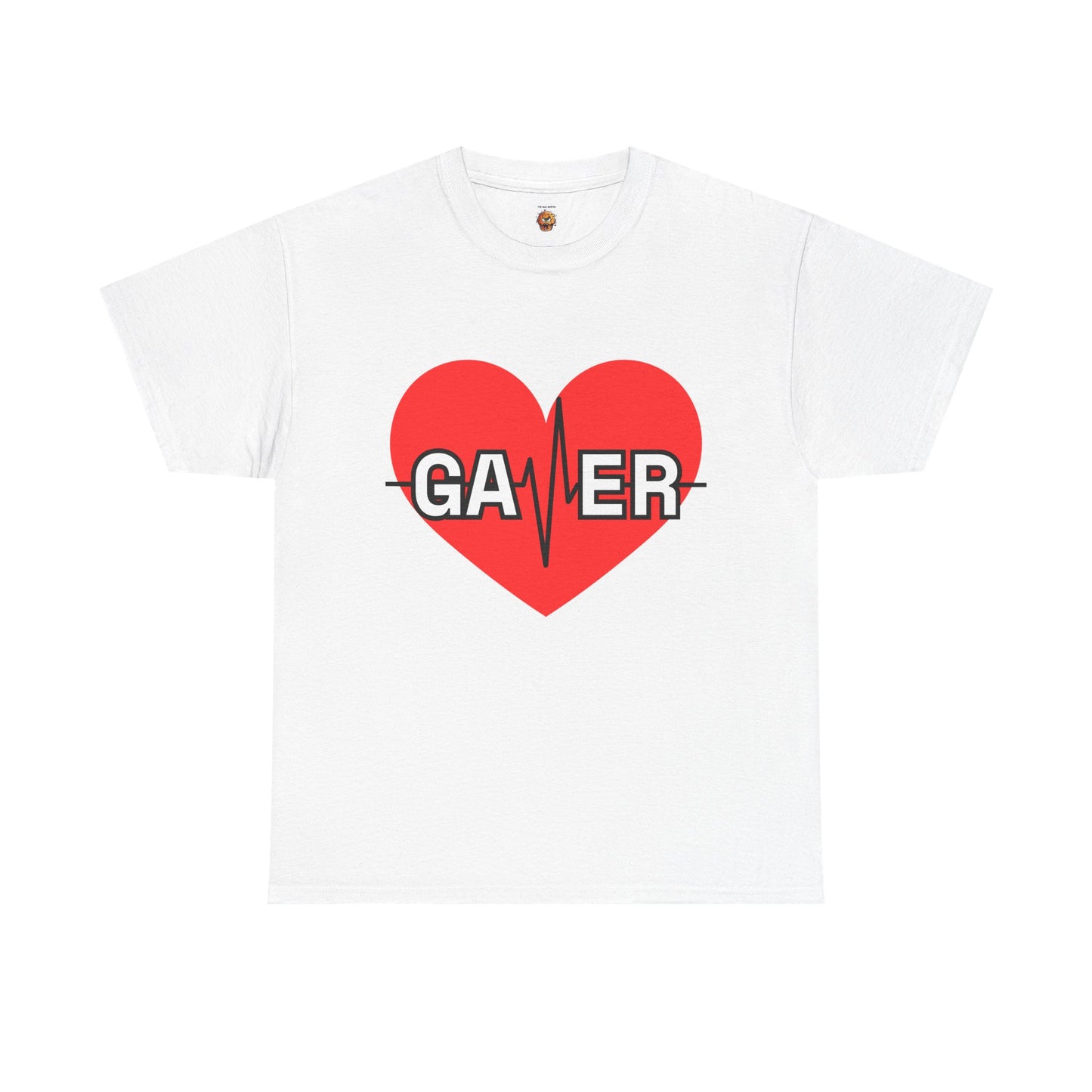 Gamer Heartbeat Lifeline Unisex Heavy Cotton Tee Shirt - Perfect for Gaming Lovers, Video Game, Geek, Nerd, Cardiogram
