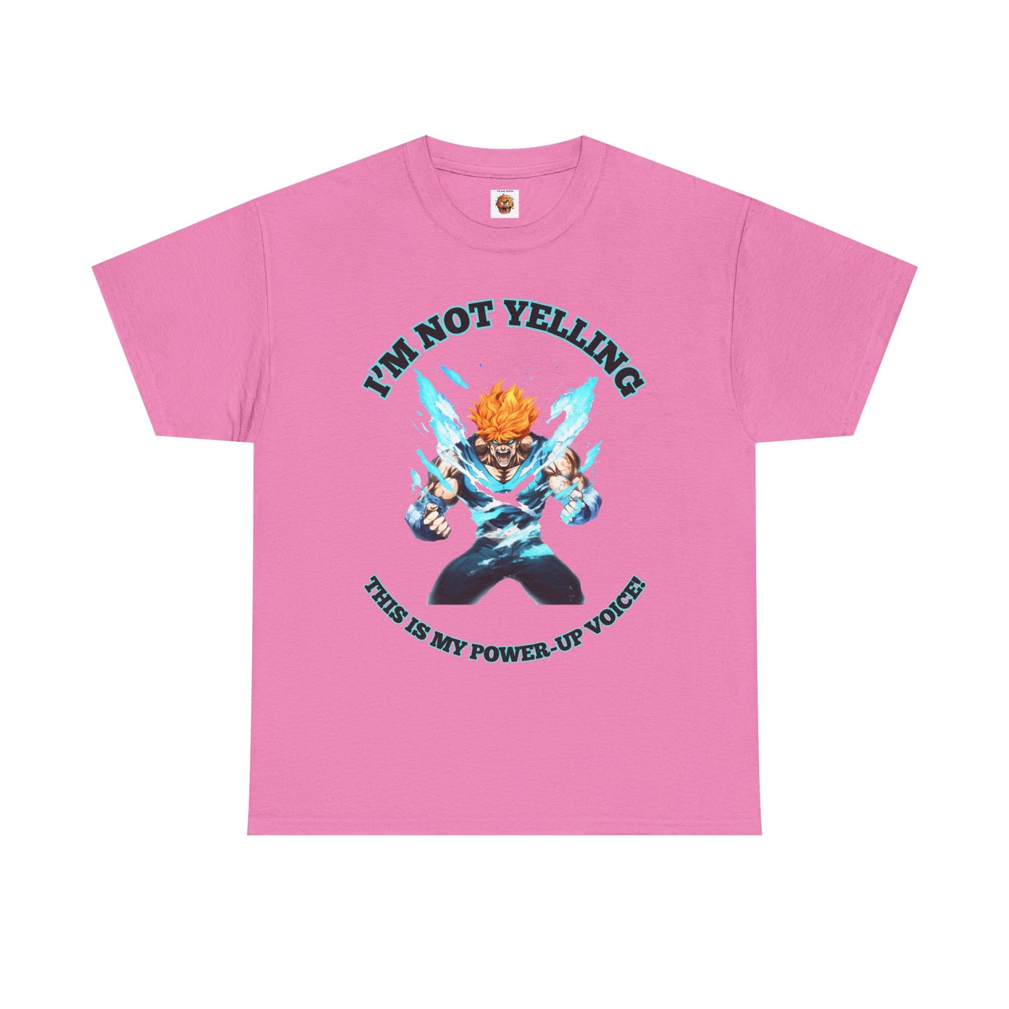 Shonen Anime Power-Up Voice Graphic Tee Shirt - Unisex Heavy Cotton T-Shirt, Weeb, Otaku, Geek, Nerd