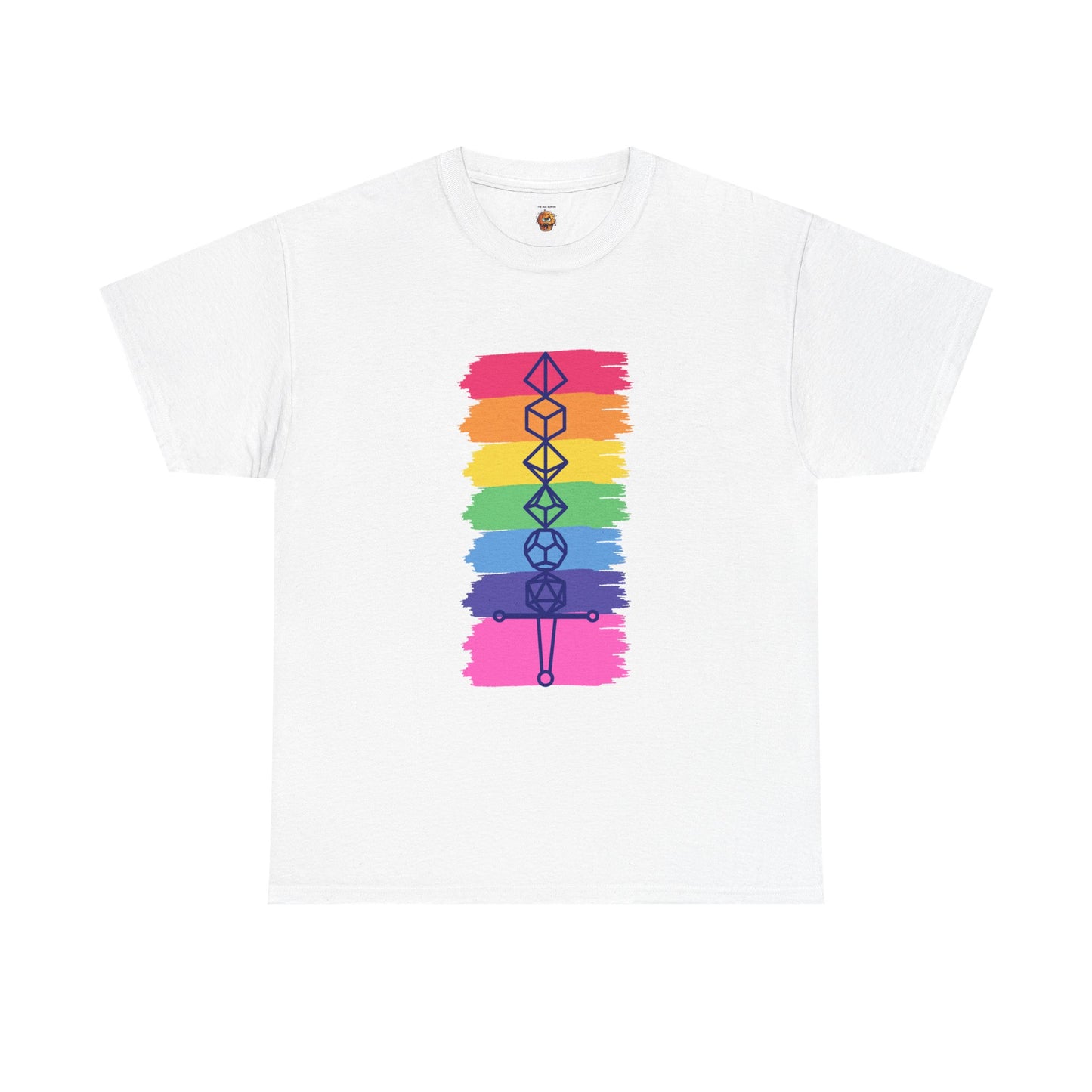 Safe Space Pride Month Rainbow Sword Dungeons and Dragons DND Unisex Heavy Cotton Tee Shirt T-Shirt - RPG, TTRPG, Roleplaying, Geek, Nerd