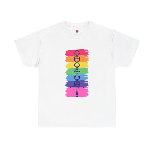 Safe Space Pride Month Rainbow Sword Dungeons and Dragons DND Unisex Heavy Cotton Tee Shirt T-Shirt - RPG, TTRPG, Roleplaying, Geek, Nerd