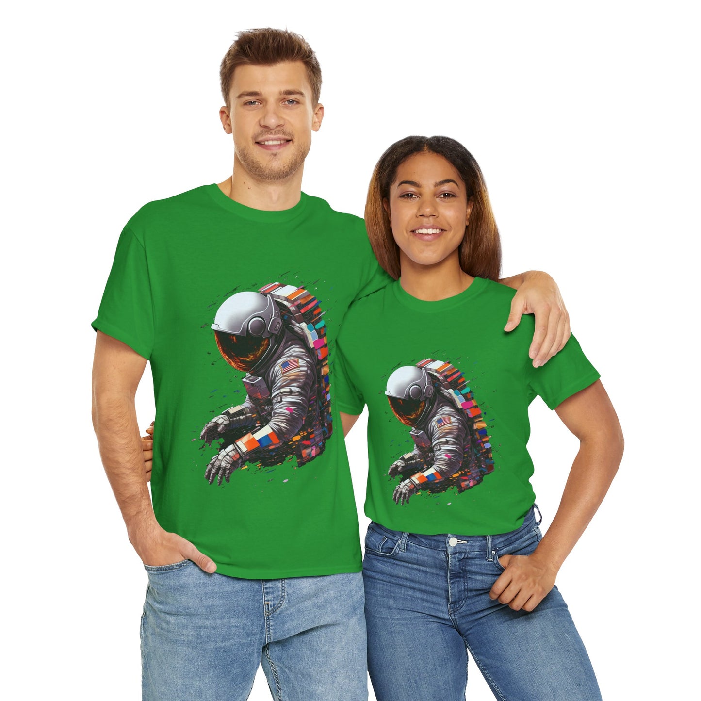 U.S. Astronaut Cosmic Explorer Unisex Heavy Cotton Tee Shirt - Space-Themed Graphic T-Shirt, Geek, Nerd