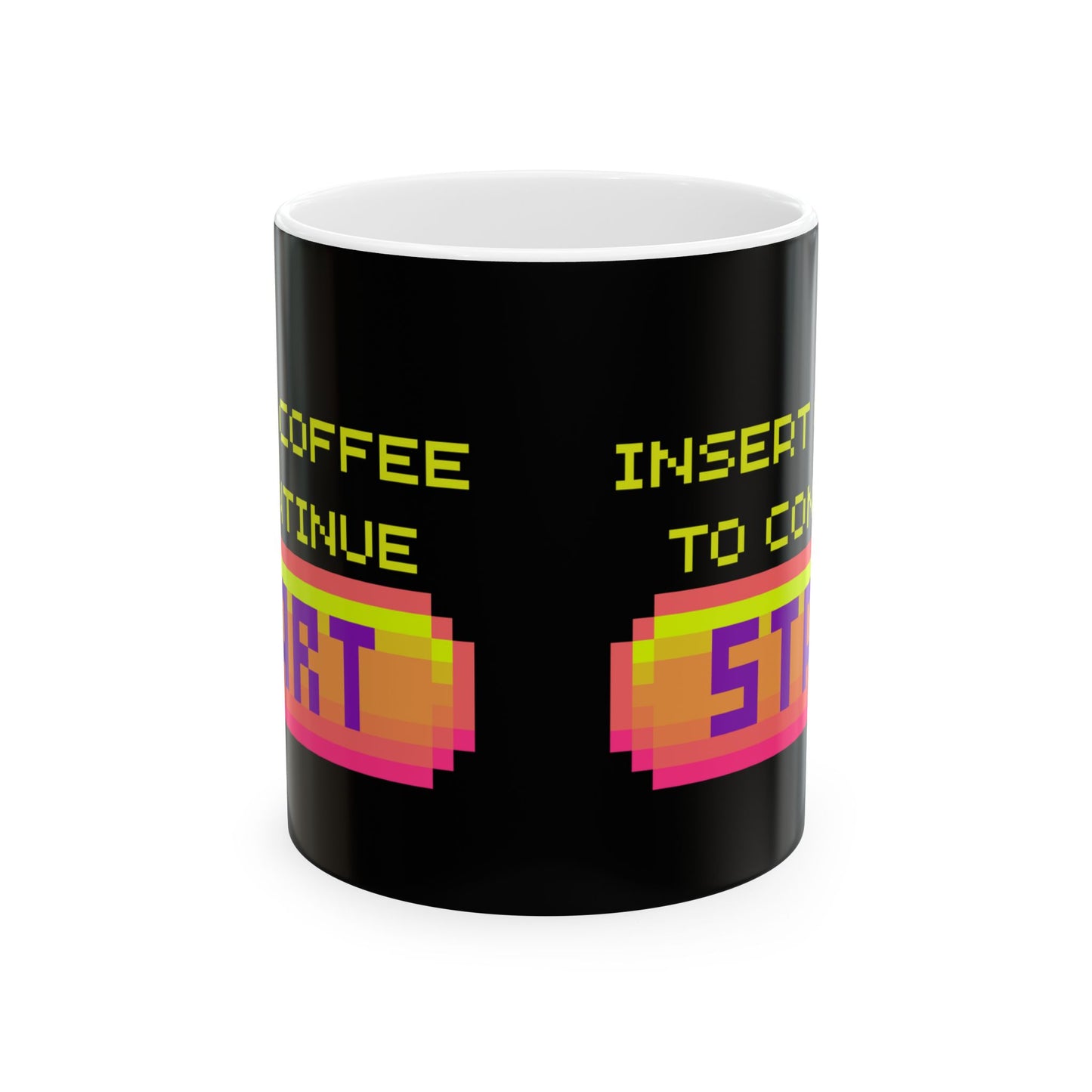 Retro Gamer 'Insert Coffee To Continue' Ceramic Coffee Mug - 11oz & 15oz - Perfect Gift for Gamers, Gaming, Video Games, Geek, Nerd