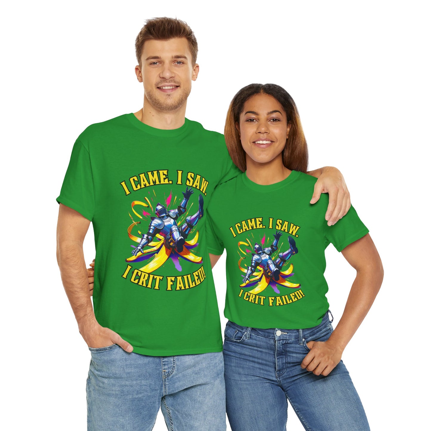 Funny Gamer Unisex Tee - 'I Came, I Saw, I Crit Failed' - Perfect for Gaming Gifts, Birthday, or Casual Wear, DND, RPG, TTRPG, Geek, Nerd