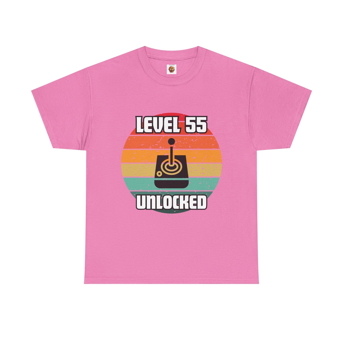 Gaming Level 55 Unlocked Tee - Unisex Heavy Cotton T-Shirt, Video Game, Gamer, Happy Birthday Shirt, Geek, Nerd, Retro