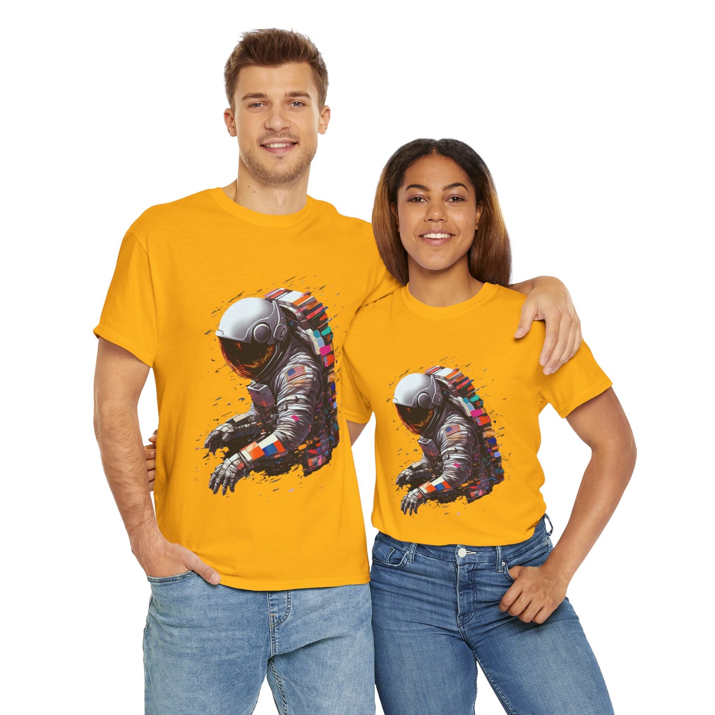 U.S. Astronaut Cosmic Explorer Unisex Heavy Cotton Tee Shirt - Space-Themed Graphic T-Shirt, Geek, Nerd