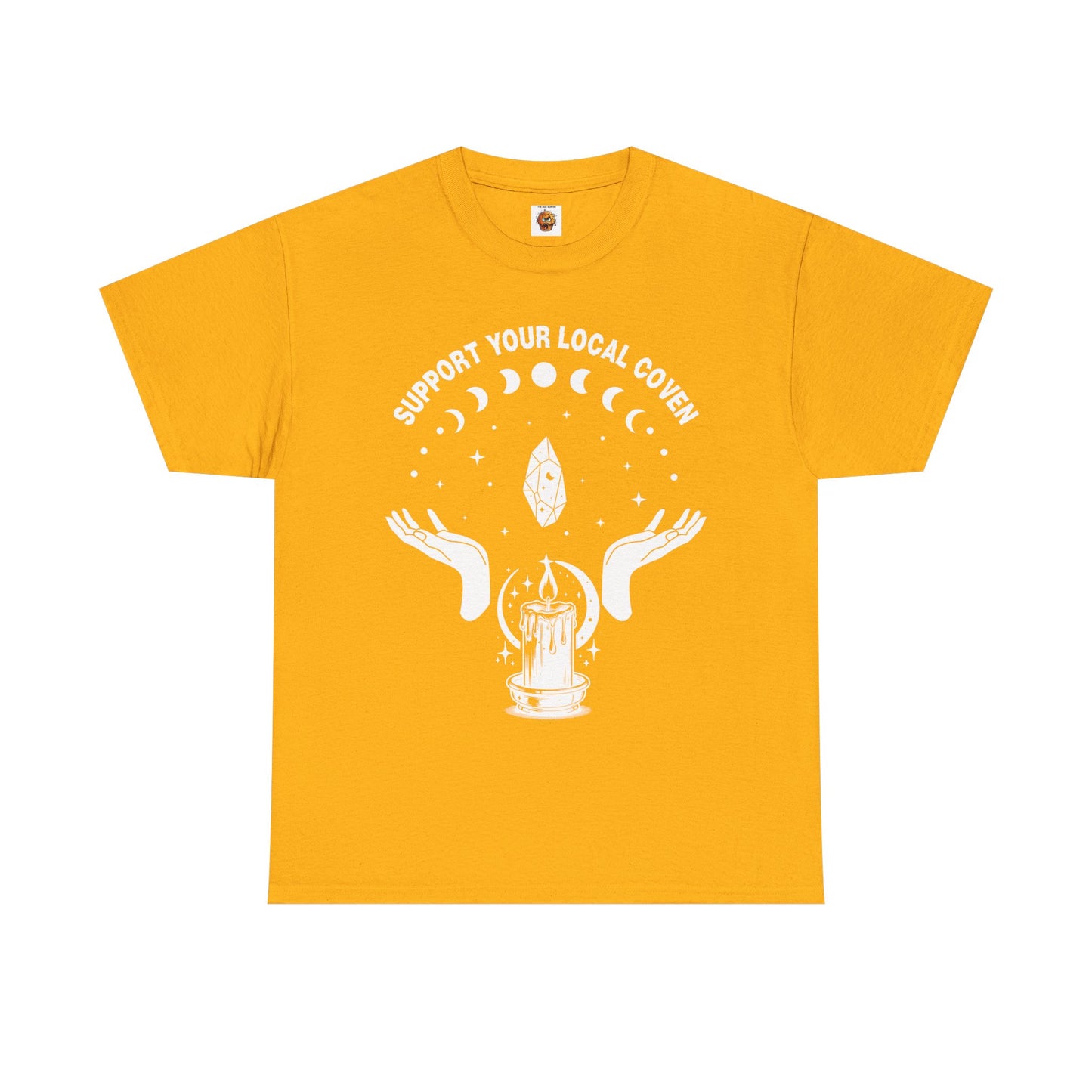 Support Your Local Coven Unisex Heavy Cotton Tee Shirt T-Shirt - Perfect for Halloween Lovers, Witch, Withcraft, Magic, Halloween, Geek, Nerd