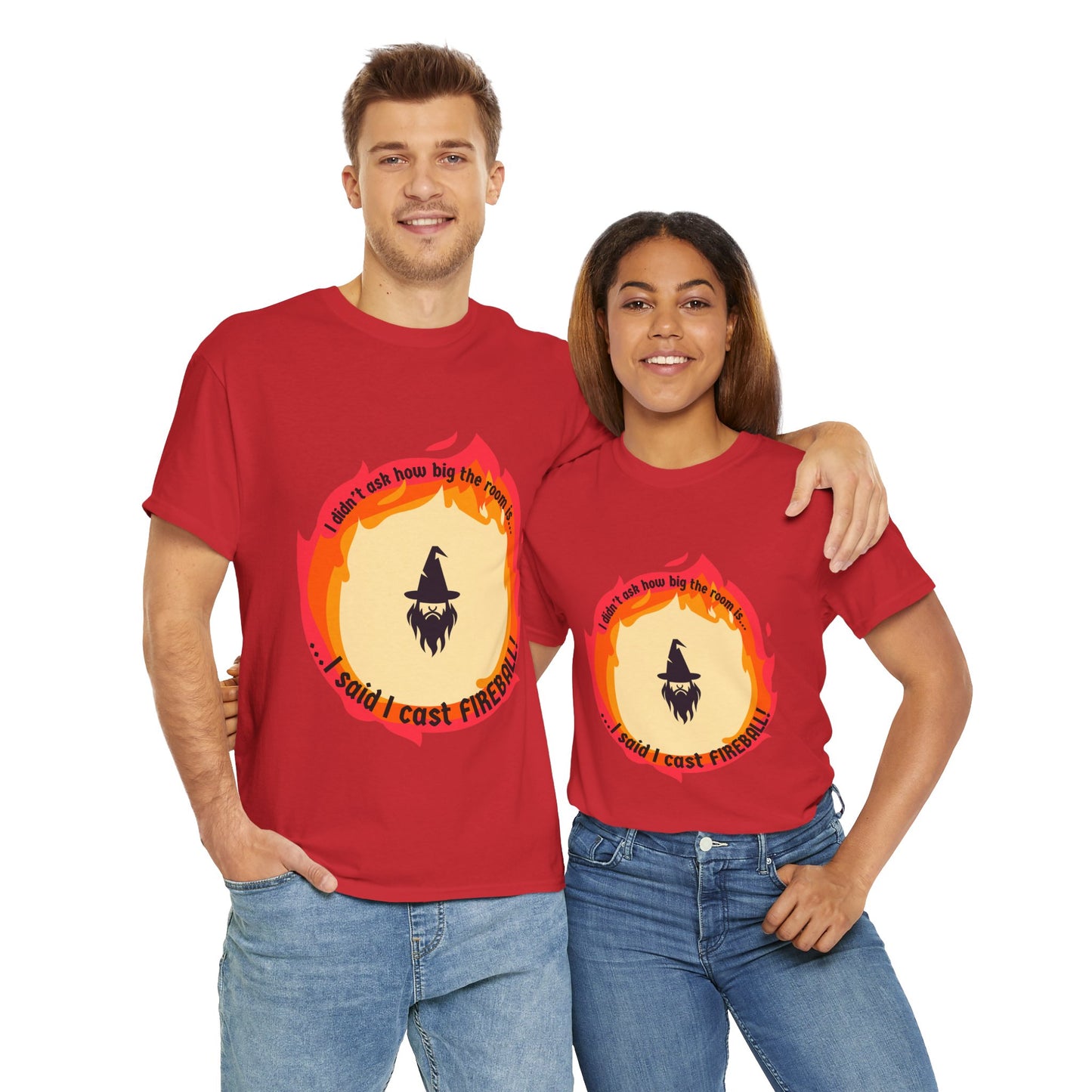 Dungeons and Dragons Unisex Heavy Cotton Tee - "I Said I Cast Fireball" Funny Wizard T-Shirt, DND, RPG, TTRPG, Geek Nerd