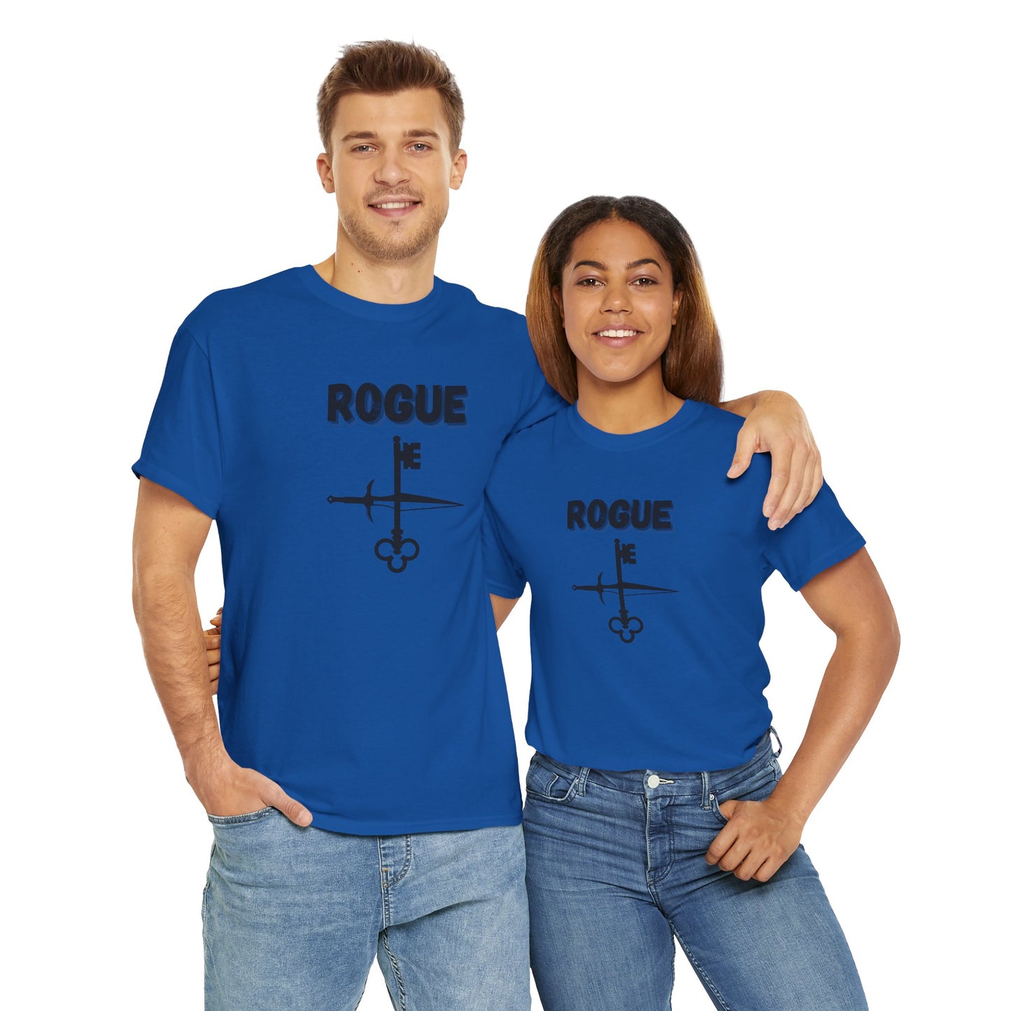 Rogue Icon Symbol Dungeons and Dragons Unisex Heavy Cotton Tee Shirt T-Shirt - RPG, TTRPG, Roleplaying, Geek, Nerd