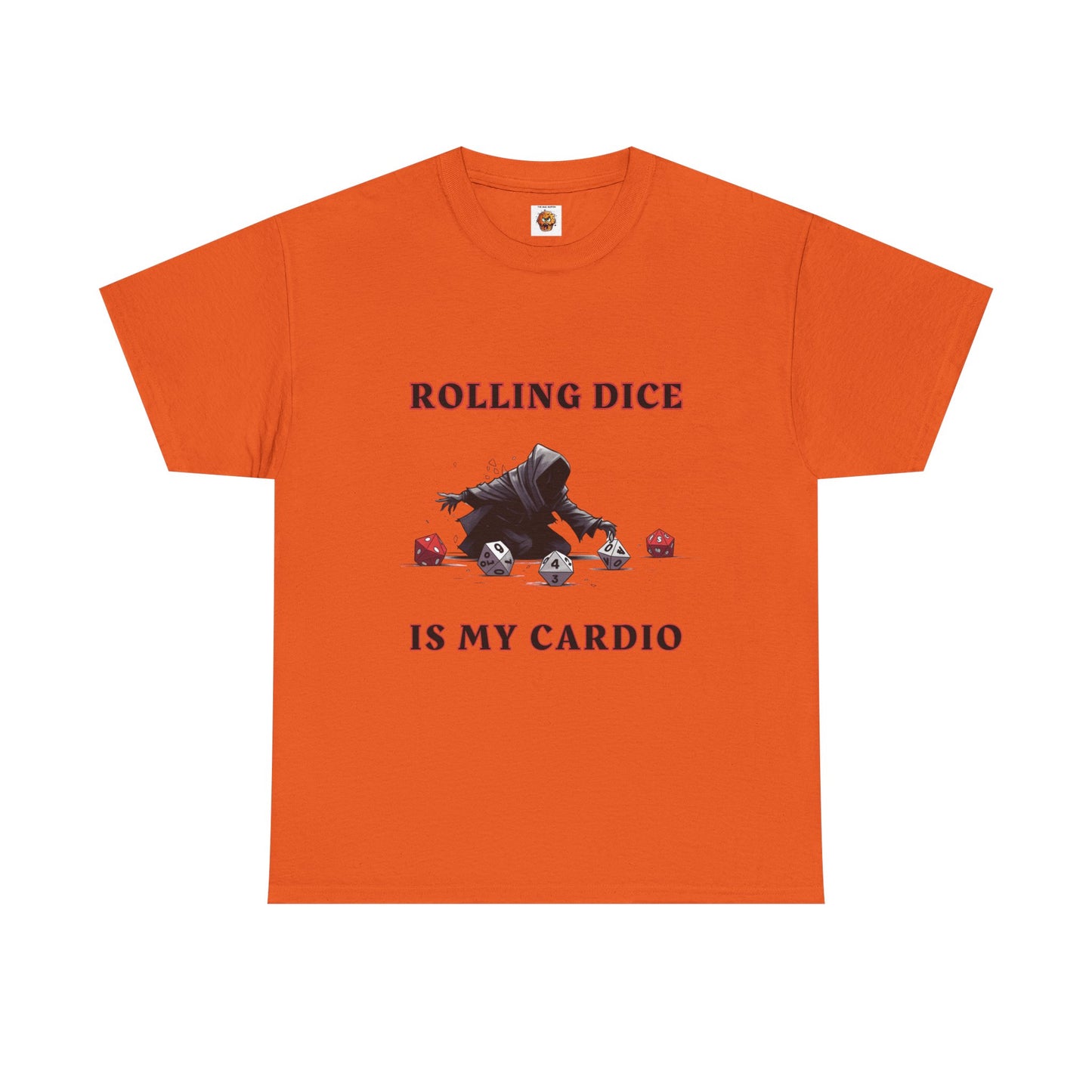 Rolling Dice Is My Cardio Unisex Heavy Cotton Tee Shirt - RPG, TTRPG, Roleplaying Game, Geek, Nerd, D20