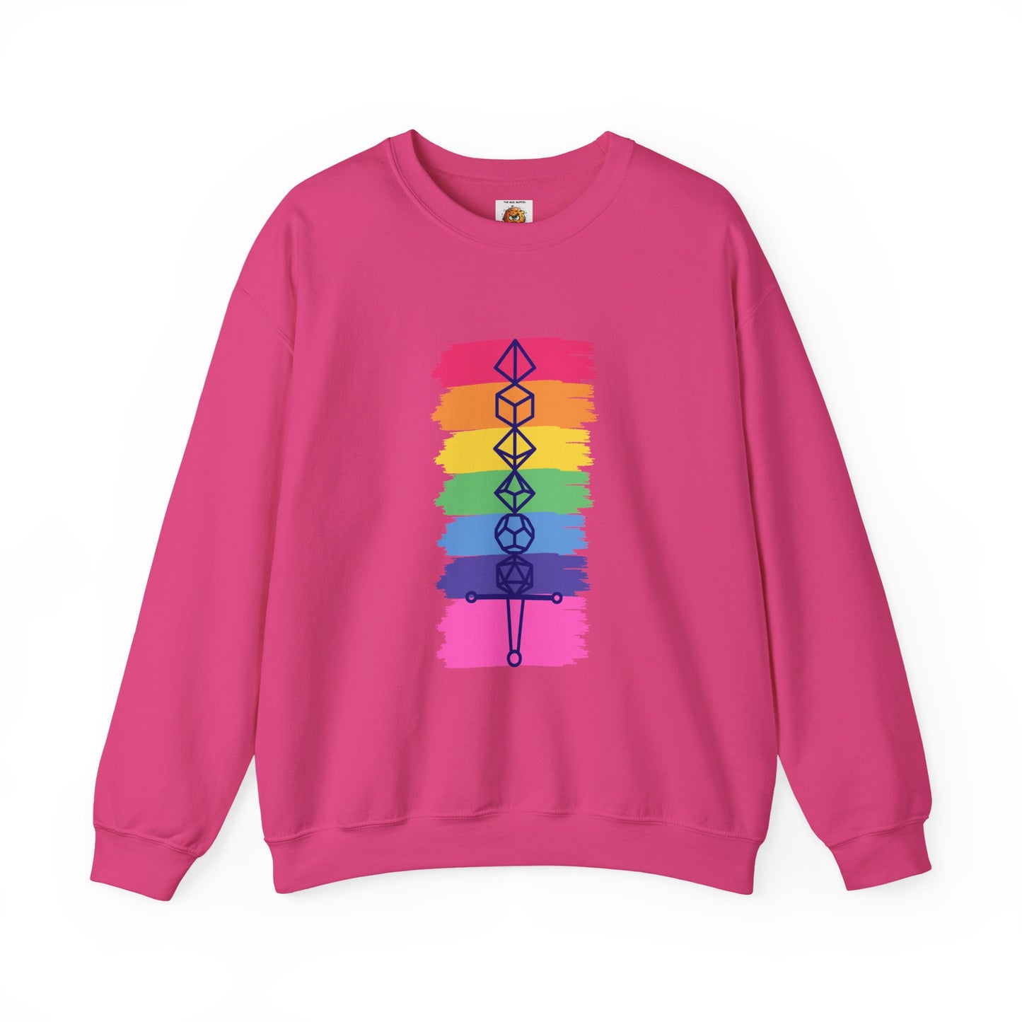 Safe Space Pride Month Rainbow Sword Dungeons and Dragons DND Unisex Heavy Blend Sweatshirt T-Shirt - RPG, TTRPG, Roleplaying, Geek, Nerd