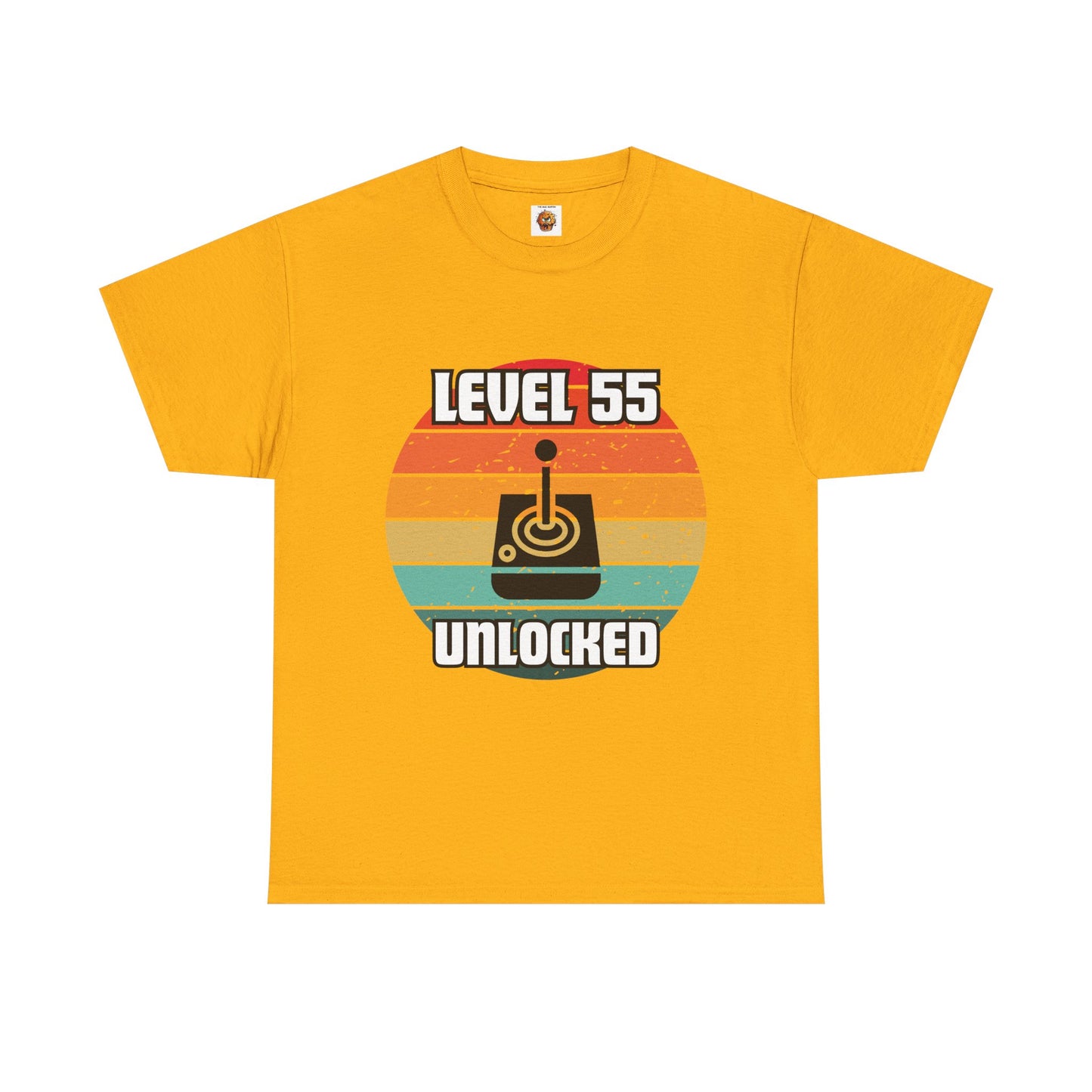 Gaming Level 55 Unlocked Tee - Unisex Heavy Cotton T-Shirt, Video Game, Gamer, Happy Birthday Shirt, Geek, Nerd, Retro