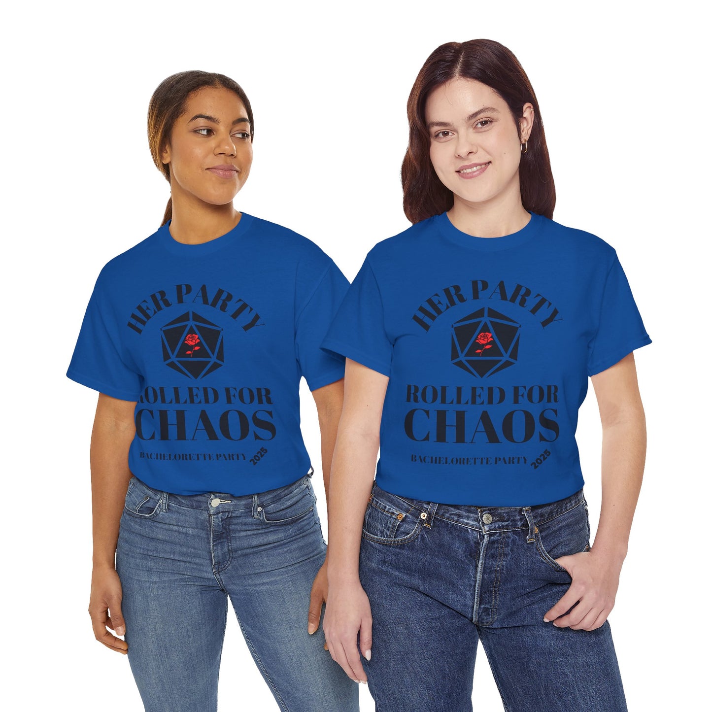 Rolled For Chaos Bachelorette Party 2025 Tee - Unisex Heavy Cotton Shirt, Weeding, Engagement, D&D, DND, RPG, TTRPG, Geek, Nerd