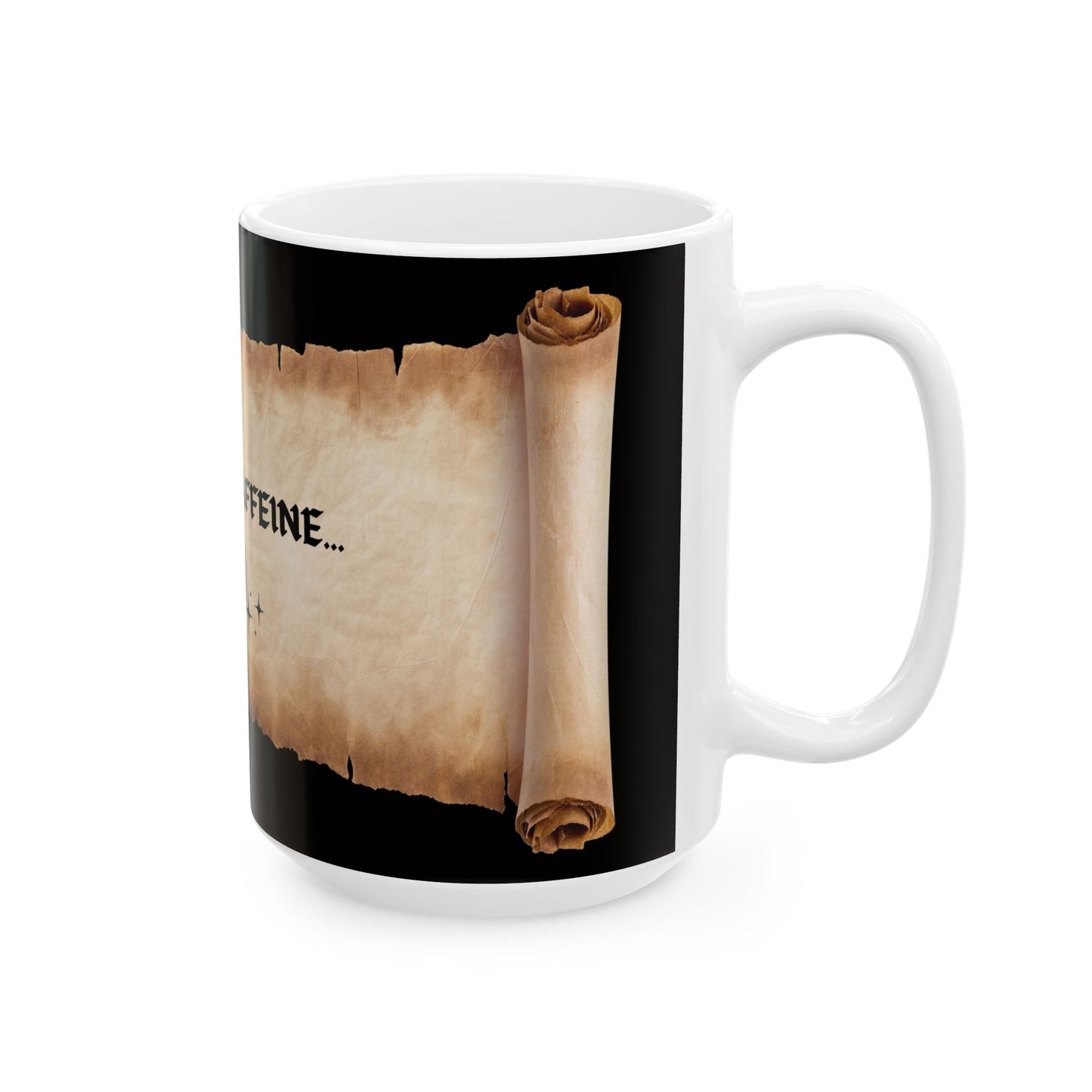 D&D DND Roll for Caffeine Ceramic Mug - Perfect for Gamers and Coffee Lovers, RPG, TTRPG, Roleplaying, Geek, Nerd