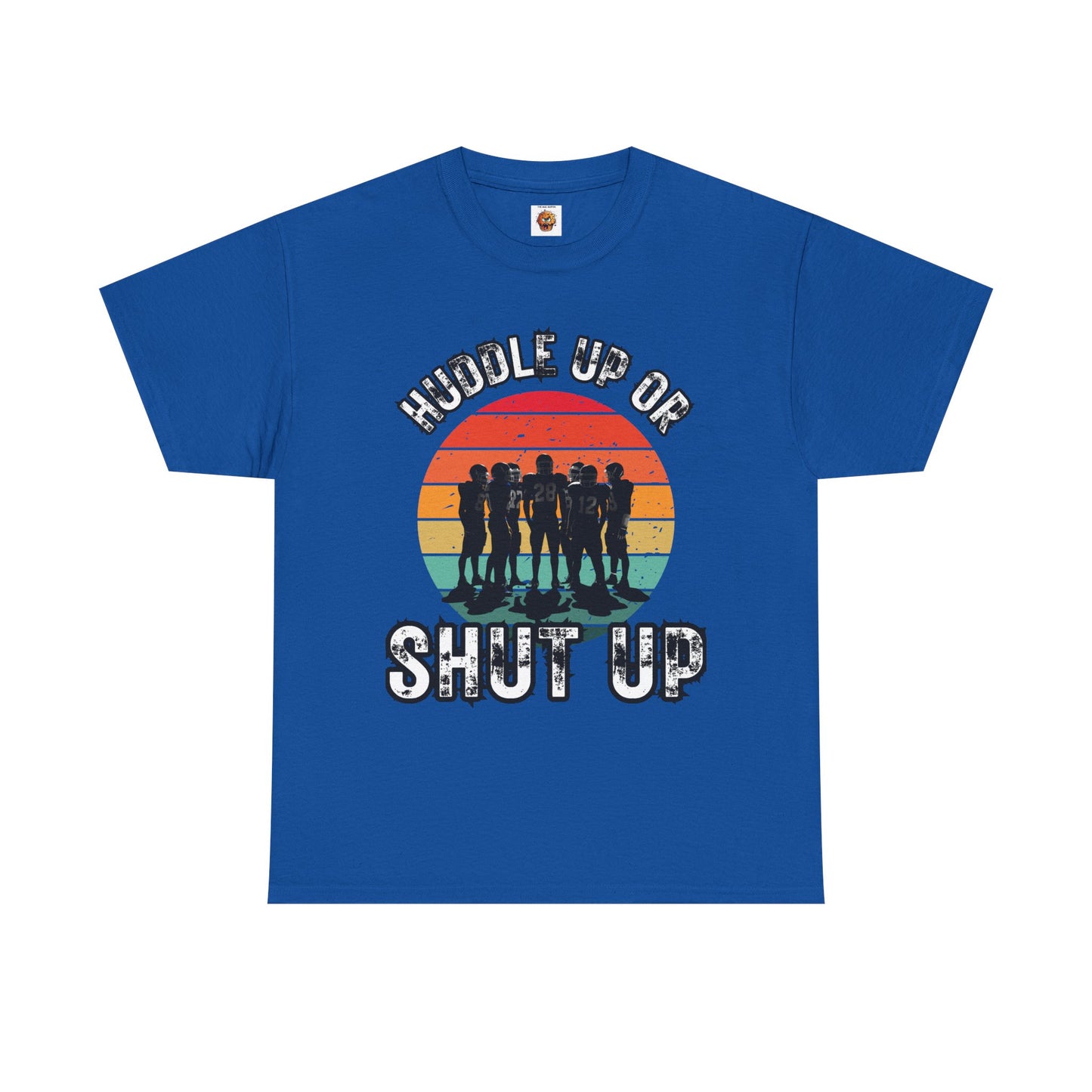 'Huddle Up Or Shut Up' Unisex Heavy Cotton Tee with Retro Design, Vintage Graphic Tee, Gift for Friends, Casual Wear, Summer Shirt, Funny T-Shirt, American Football