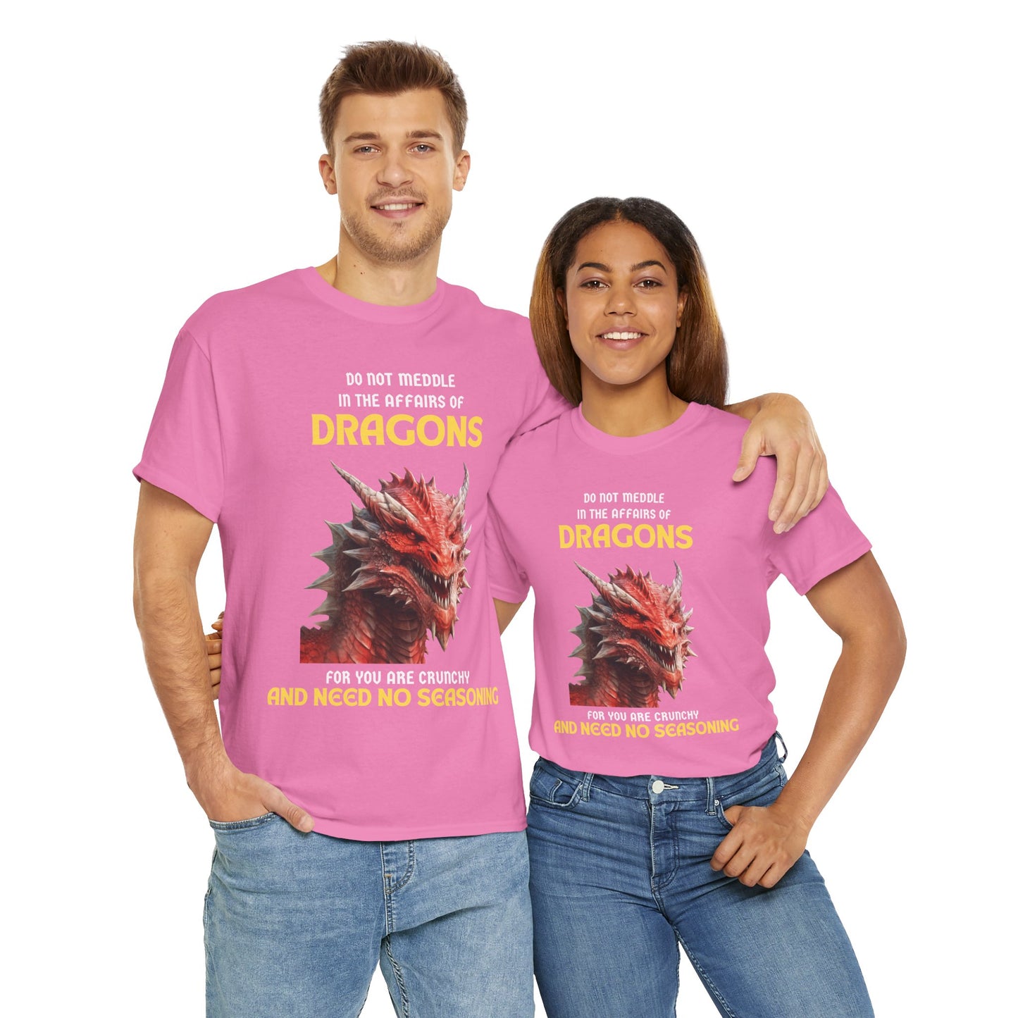 Do Not Meddle With Dragons Dungeons and Dragons DND Heavy Cotton Tee Shirt T-Shirt - RPG, TTRPG, Roleplaying, Geek, Nerd