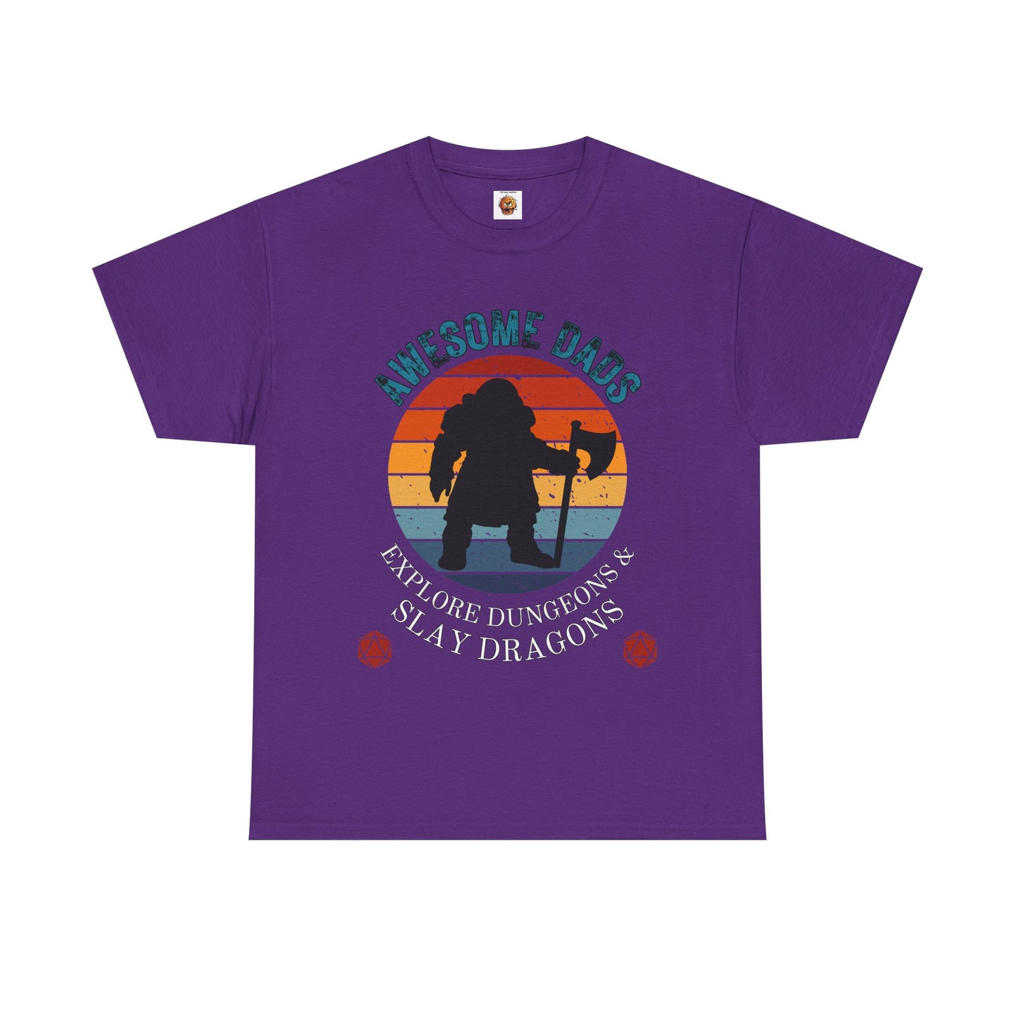 Awesome Dads Dungeons and Dragons DND Unisex Heavy Cotton Tee Shirt - Father's Day, Birthday, RPG, TTRPG, Roleplaying, Geek, Nerd
