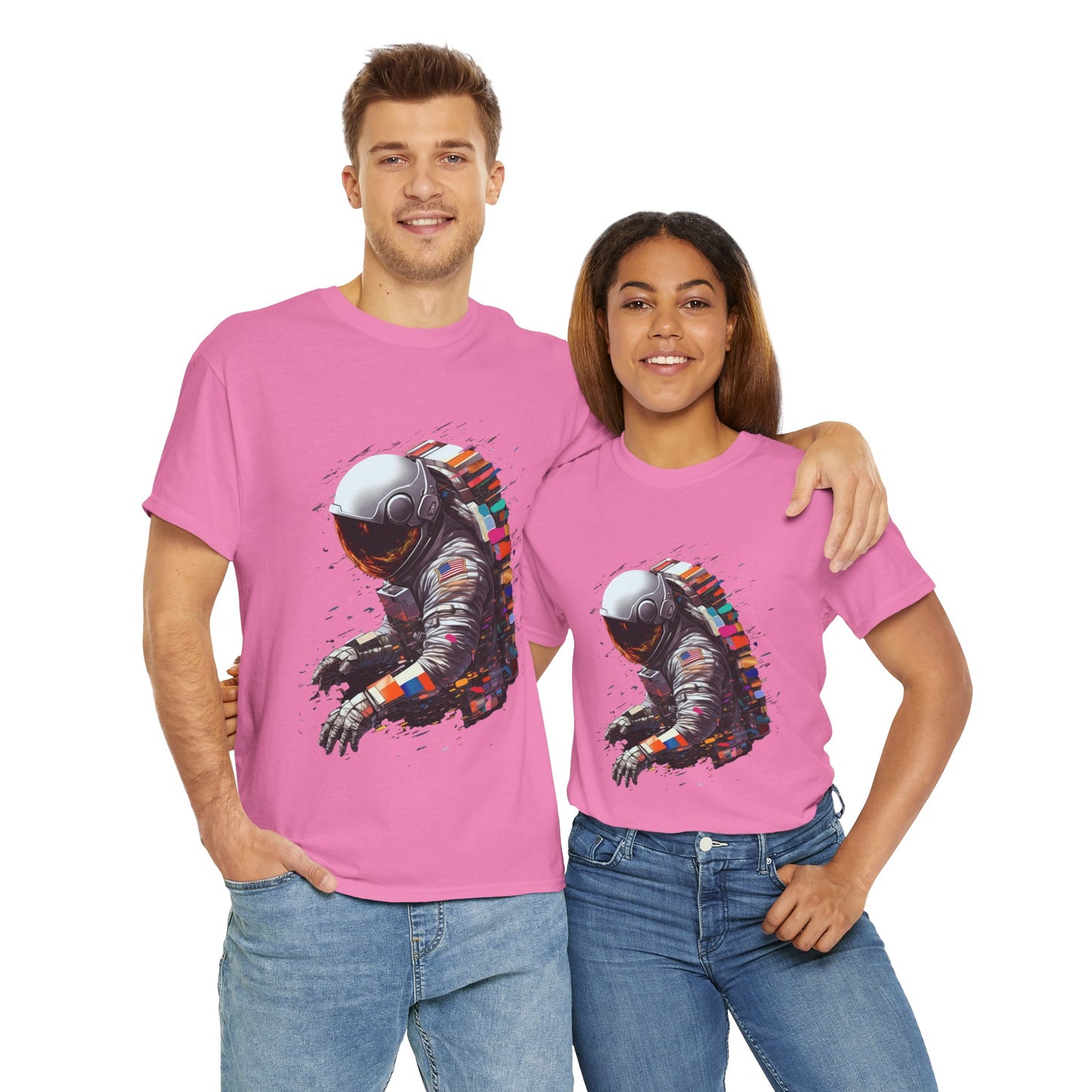 U.S. Astronaut Cosmic Explorer Unisex Heavy Cotton Tee Shirt - Space-Themed Graphic T-Shirt, Geek, Nerd