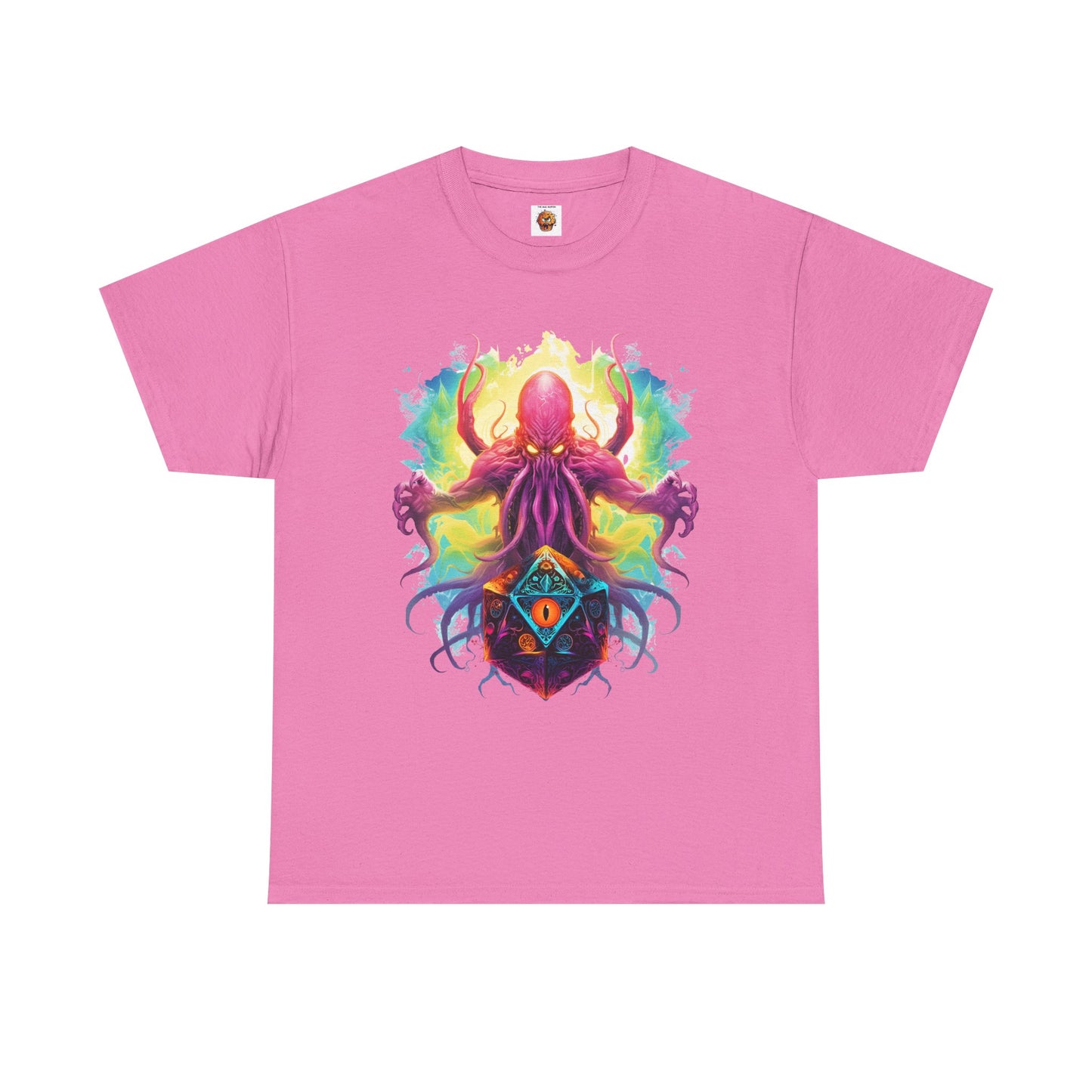 Cosmic Kraken Ancient God Cthulhu Unisex Heavy Cotton Tee Shirt T-Shirt - Vibrant Octopus Design, DND, RPG, TTRPG, Roleplaying, Scary, Horror, Geek, Nerd
