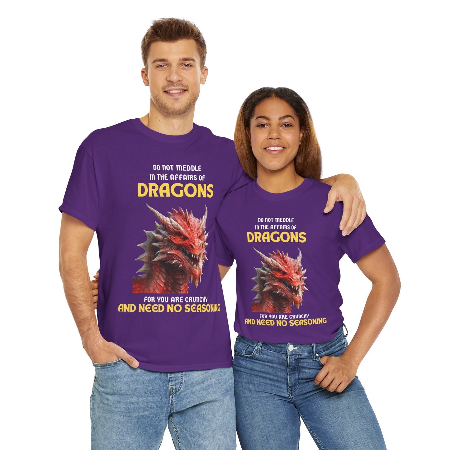 Do Not Meddle With Dragons Dungeons and Dragons DND Heavy Cotton Tee Shirt T-Shirt - RPG, TTRPG, Roleplaying, Geek, Nerd