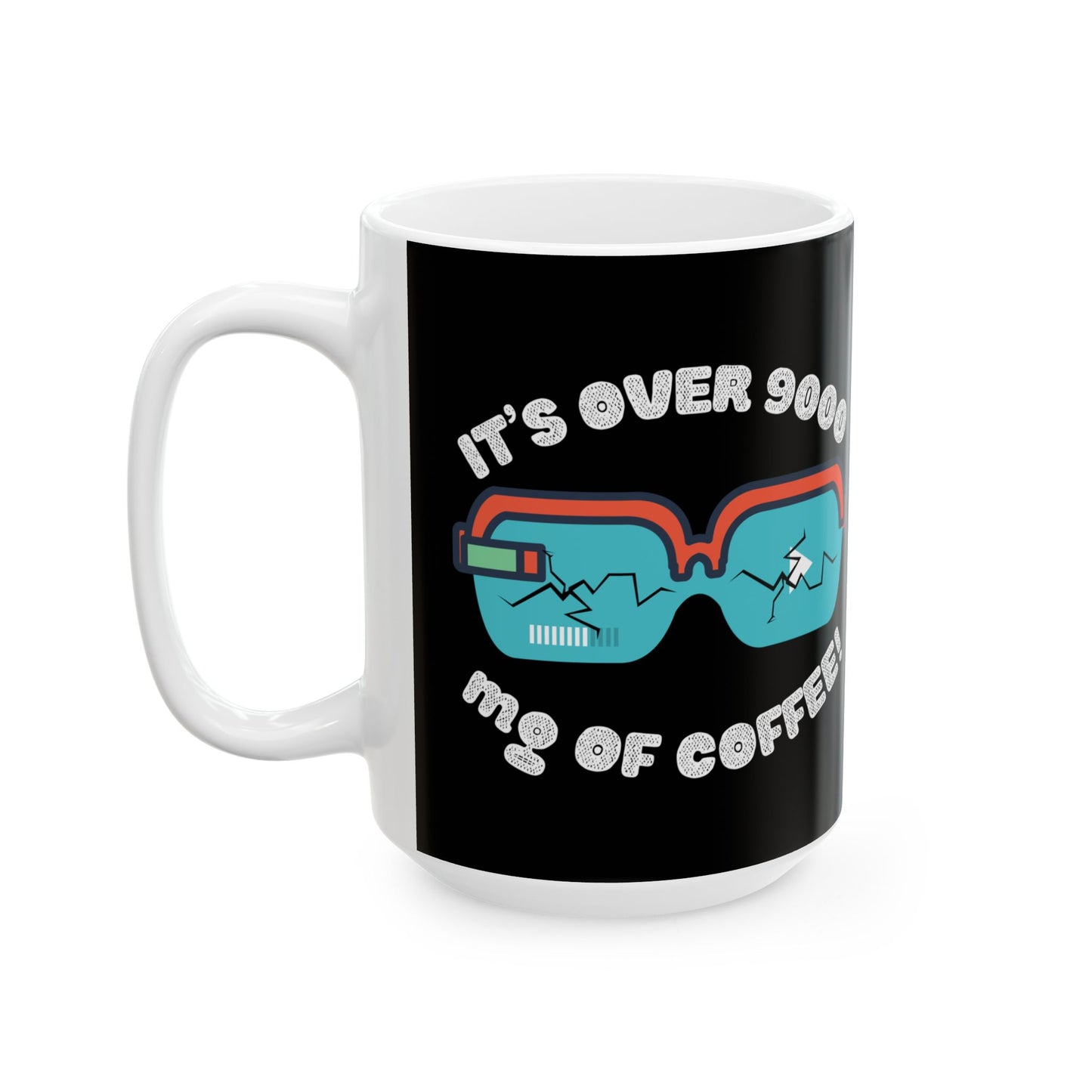 Funny Shonen Anime Coffee Mug - "It's Over 9000 mg of Coffee!" - Perfect Gift for Animation Fans, DBZ, Weeb, Otaku, Geek, Nerd