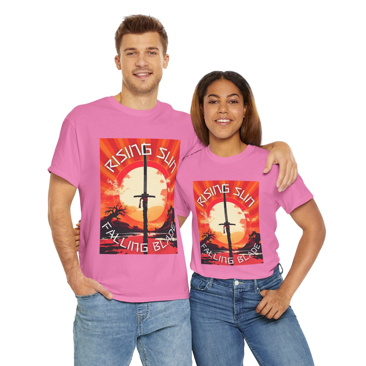 Rising Sun Falling Blade Shonen Anime Unisex Heavy Cotton Tee Shirt - Vintage Style Graphic T-Shirt, Weeb, Otaku, Geek, Nerd