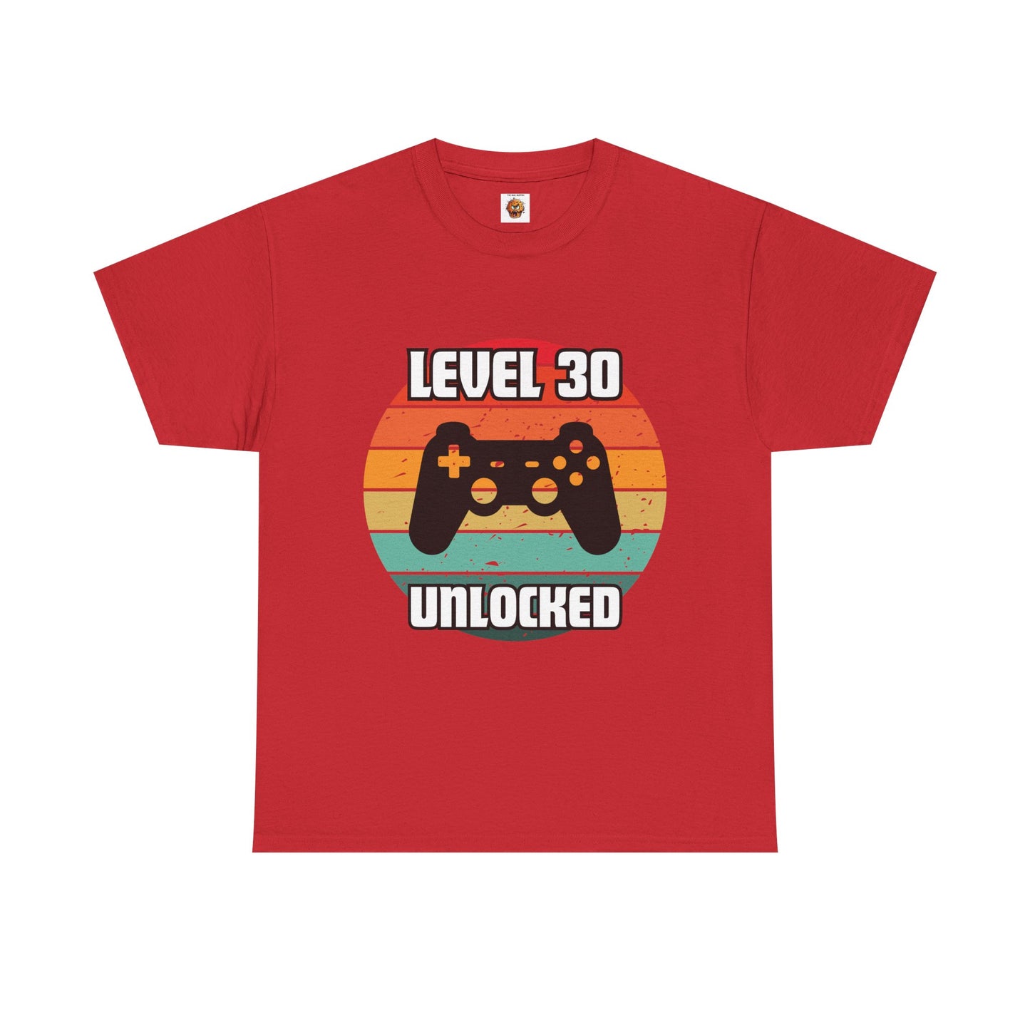 Gaming Level 30 Unlocked Tee - Unisex Heavy Cotton T-Shirt, Video Game, Gamer, Happy Birthday Shirt, Geek, Nerd, Retro