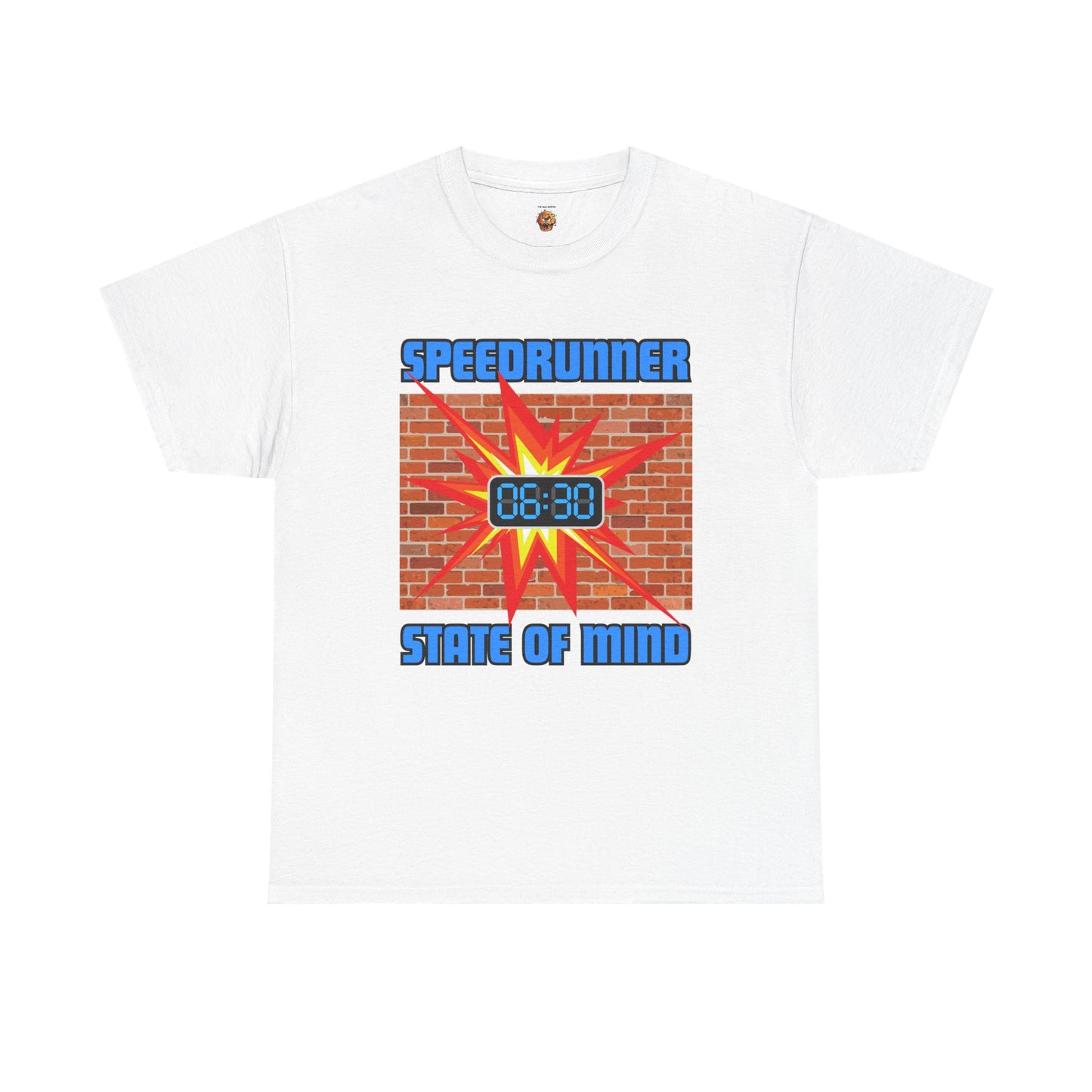 Speedrunner State of Mind Blasting Through Walls Unisex Heavy Cotton Tee - Perfect Gift for Gamers, Gaming, Video Game, Geek, Nerd