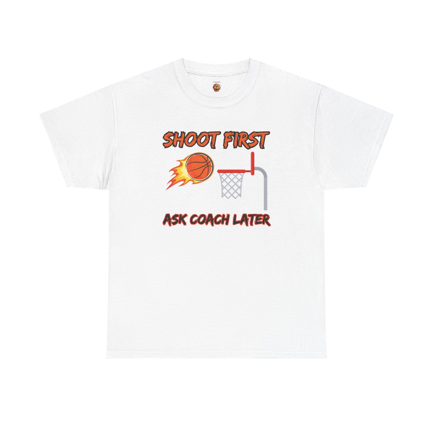'Shoot First Ask Coach Later' Shirt Basketball Motivational T-Shirt - Unisex Athletic Tee,, Sportswear, Gift for Players