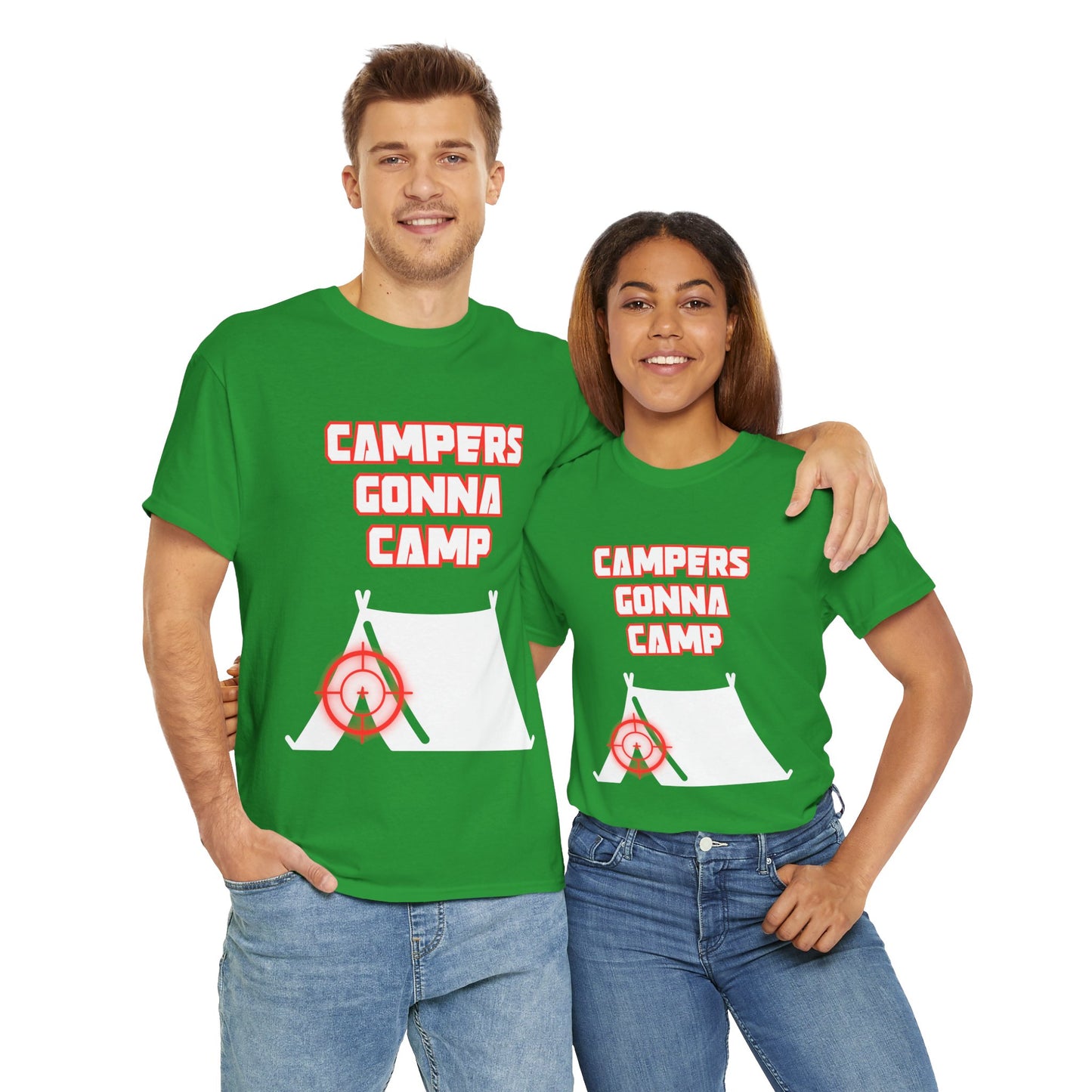 Campers Gonna Camp Unisex Heavy Cotton Tee Shirt T-Shirt - Perfect Gift for Gamers, Gaming, Video Game Lovers, Geek, Nerd