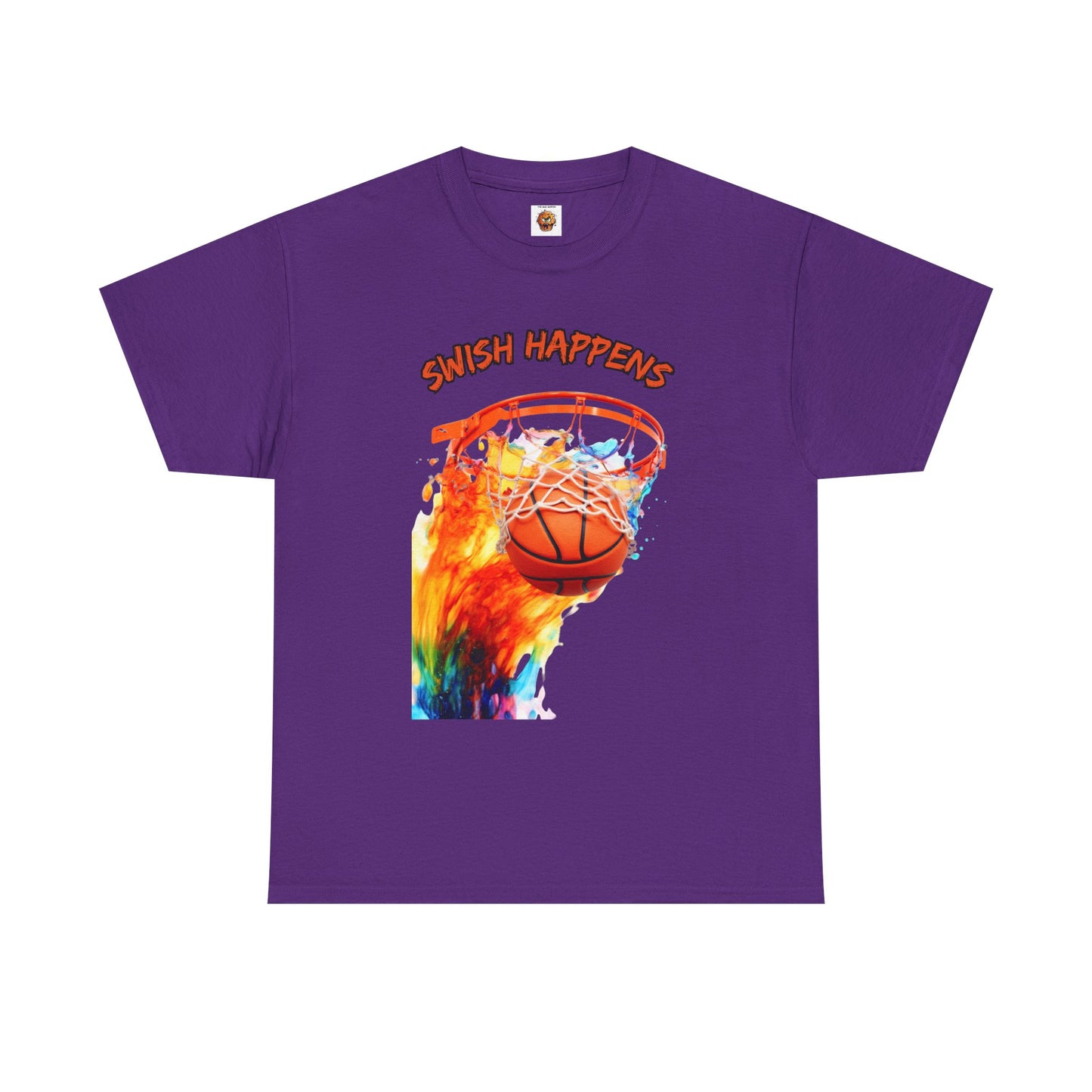 Nothing But Net Colorful Basketball Tee - 'Swish Happens' Unisex Shirt, Sportswear, Gift for Athletes, Casual Outfit, Game Day Apparel, Hoops