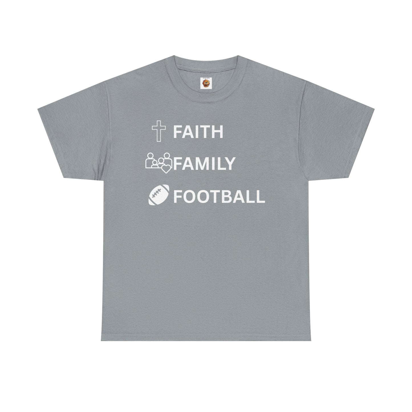 Faith, Family, Football Unisex Comfortable Cotton Tee for Casual Days, Gift for Friends, Weekend Wear, Relaxed Style, Unisex Graphic Tee