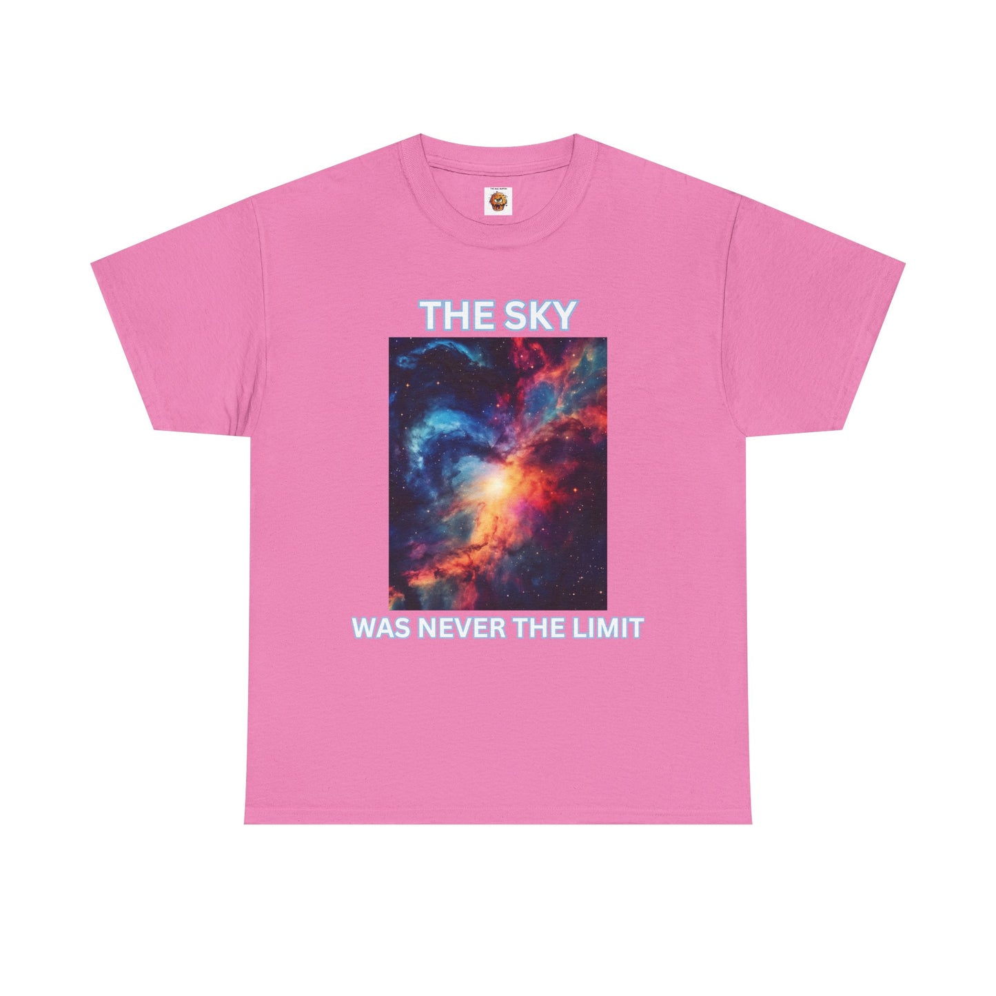 Unisex Heavy Cotton Tee Shirt - 'The Sky Was Never The Limit' Inspirational Galaxy Print, Geek, Nerd, Space