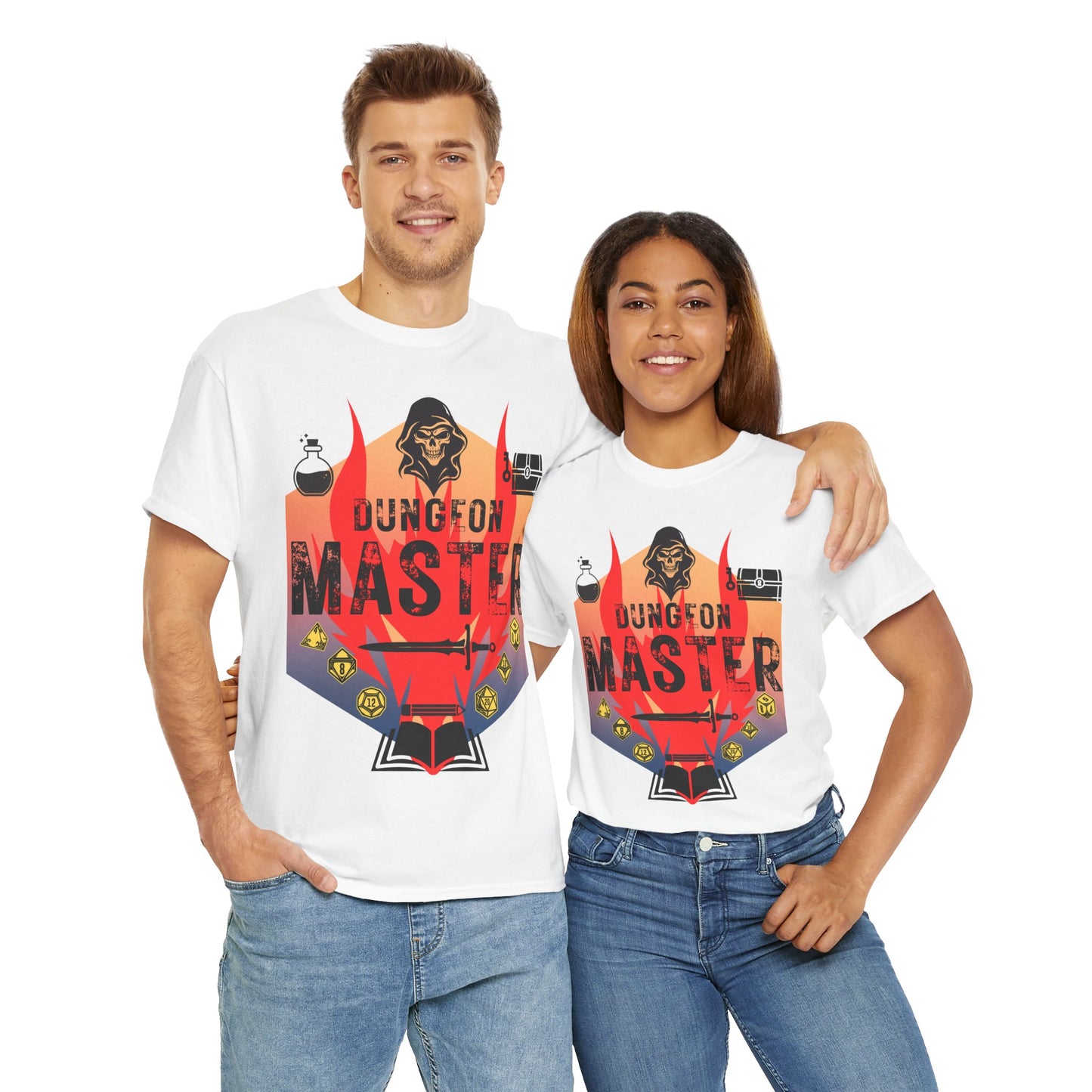 Dungeon Master Unisex 100% Heavy Cotton DND Tee Shirt - RPG, TTRPG, Roleplaying, Geek, Nerd
