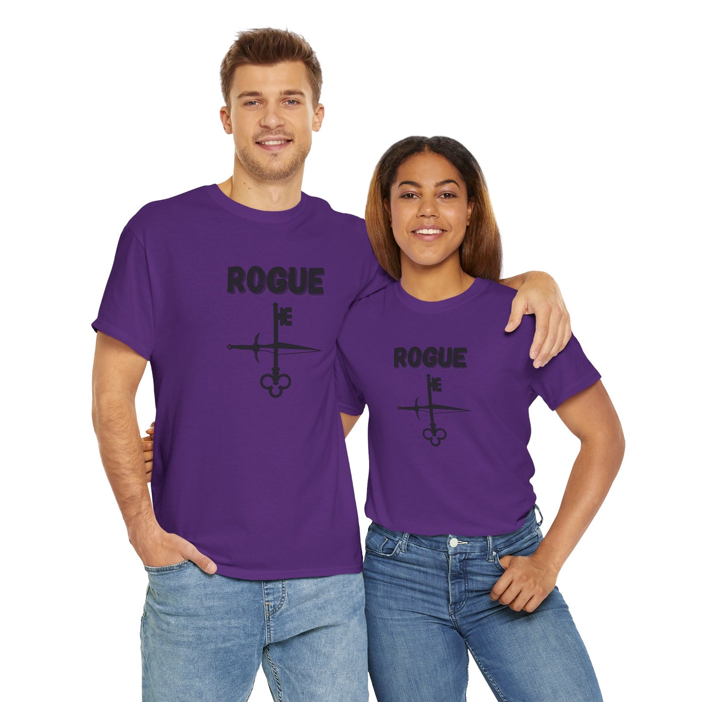 Rogue Icon Symbol Dungeons and Dragons Unisex Heavy Cotton Tee Shirt T-Shirt - RPG, TTRPG, Roleplaying, Geek, Nerd
