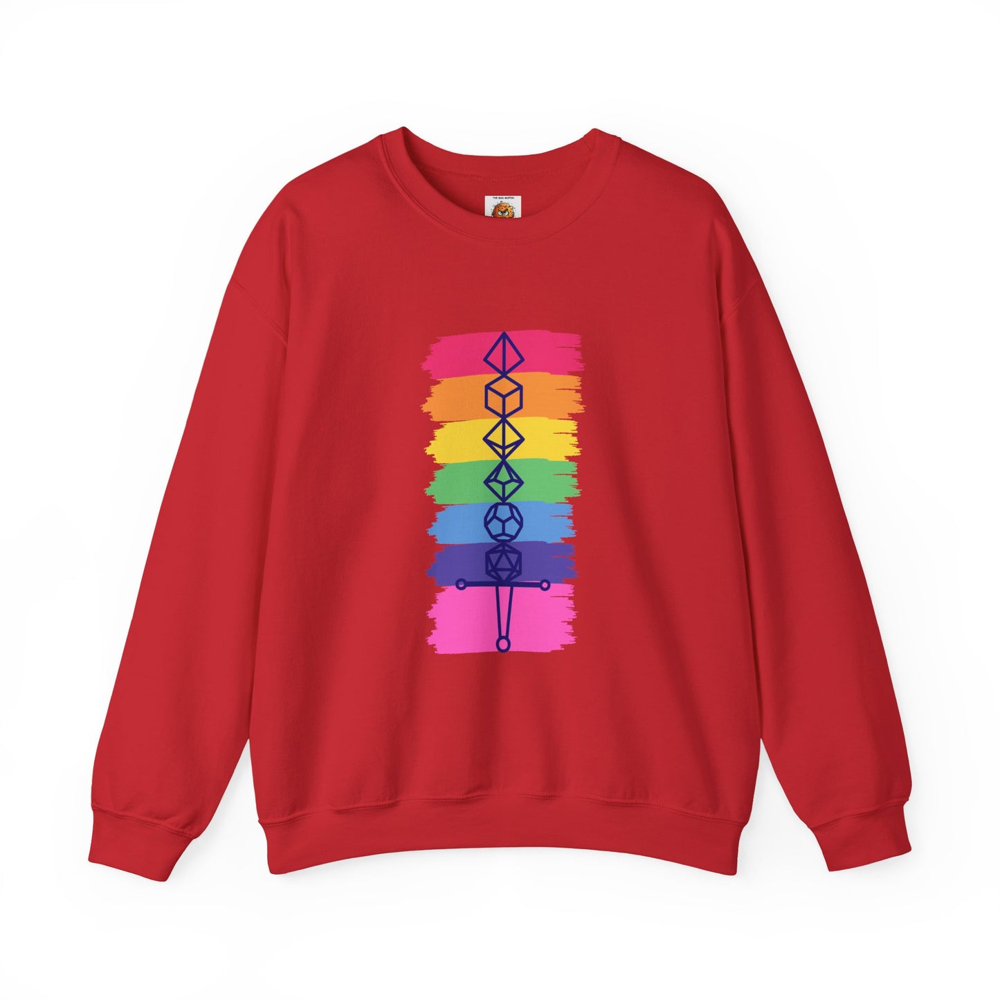 Safe Space Pride Month Rainbow Sword Dungeons and Dragons DND Unisex Heavy Blend Sweatshirt T-Shirt - RPG, TTRPG, Roleplaying, Geek, Nerd