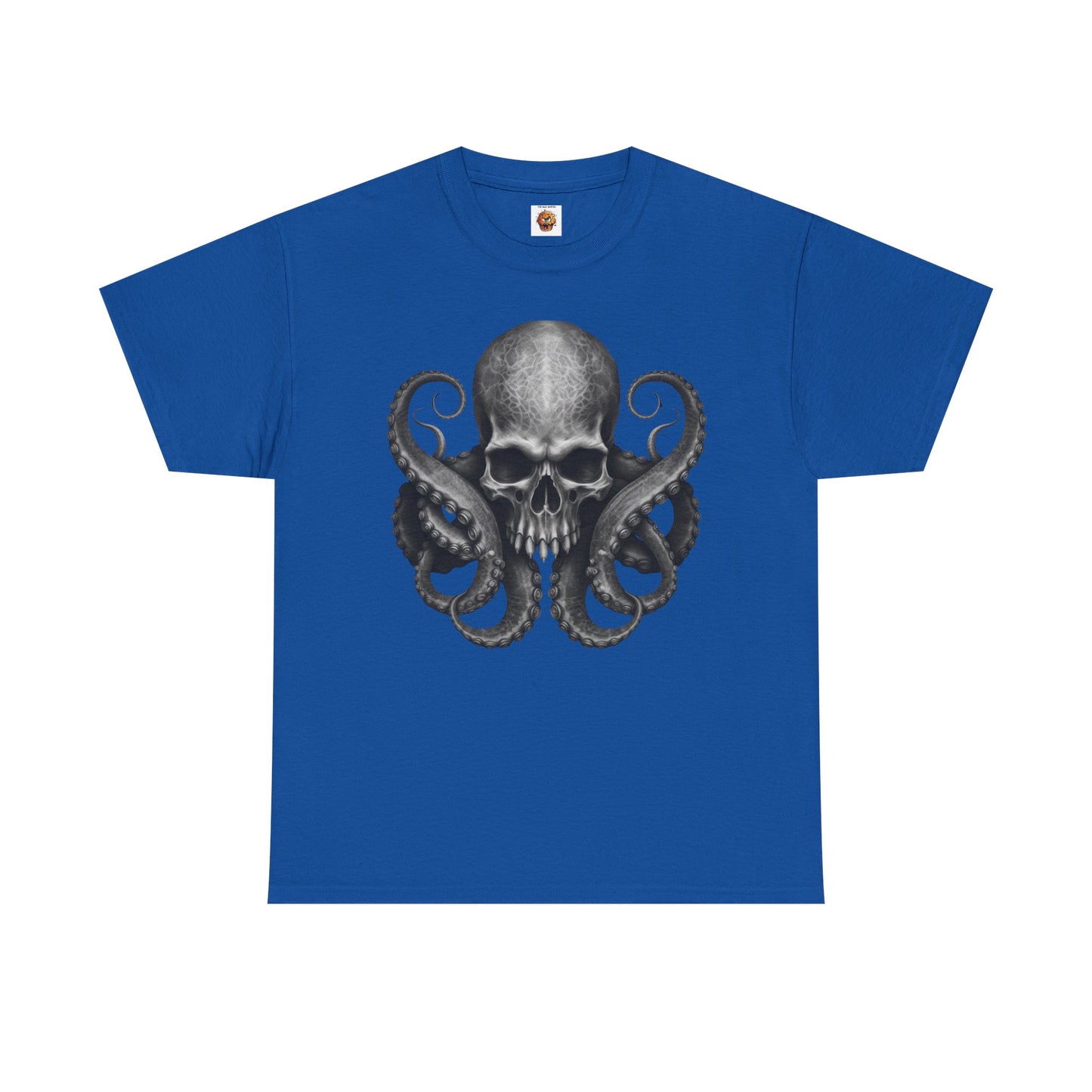 Skull & Octopus Graphic Tee | Edgy Unisex Heavy Cotton T-Shirt, Alternative Fashion, Halloween Gift, Casual Wear, Trendy Apparel, Kraken, Cthulhu, Monster