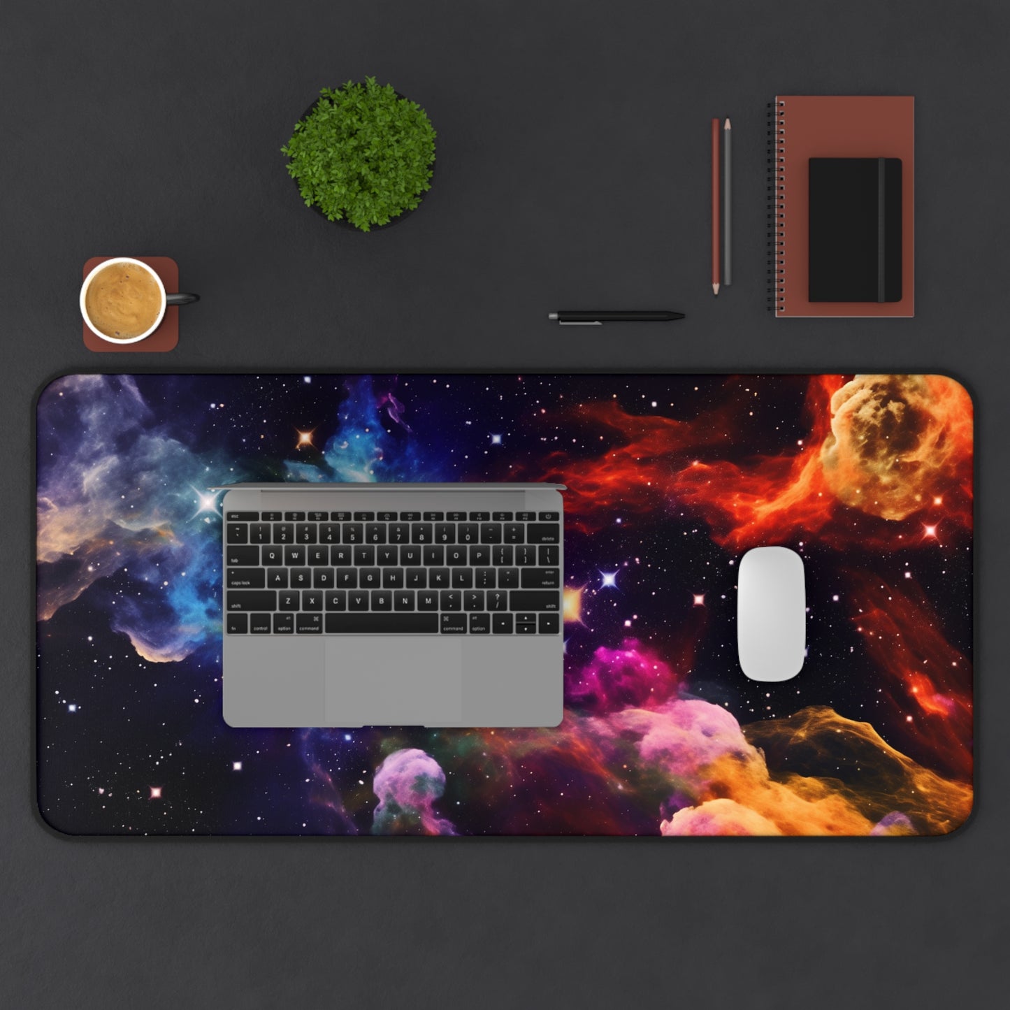 Cosmic Galaxy Desk Mat - Vibrant Space Themed Mouse Pad for Gamers and Astronomy Lovers, SciFi, Exploration, Final Frontier