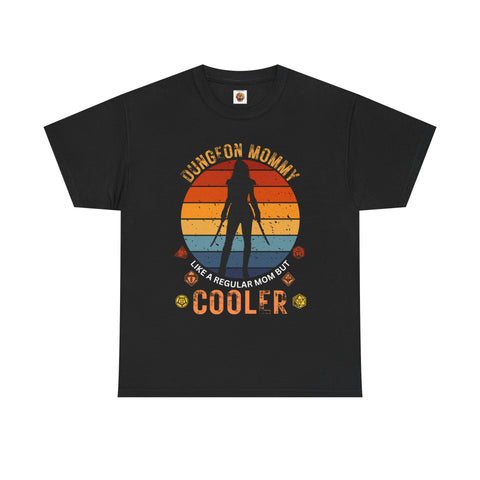 Retro Colors Dungeon Mommy Dungeons and Dragons DND Unisex Heavy Cotton Tee Shirt - RPG, TTRPG, Roleplaying
