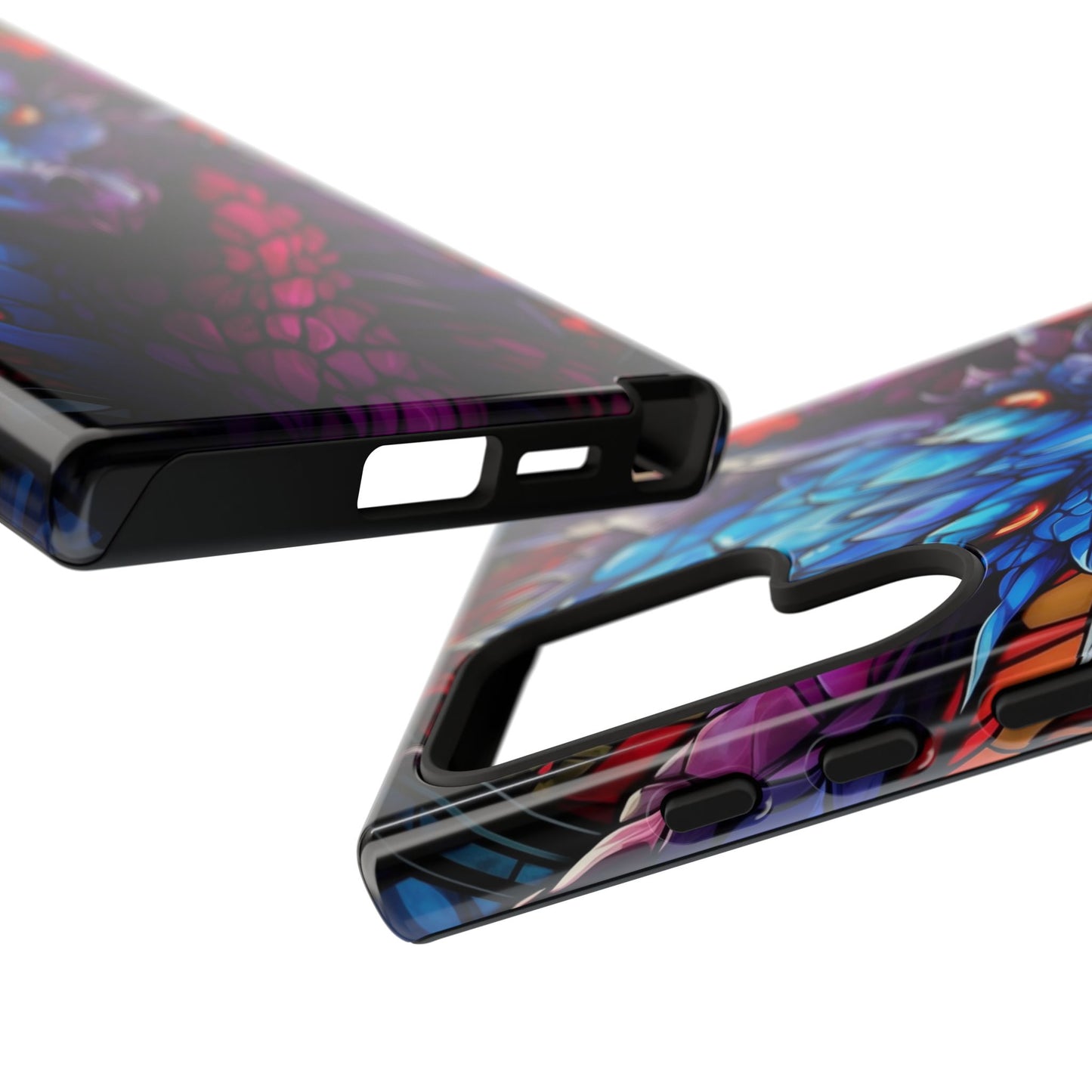 Colorful Blue Dragon Stained Glass Design Phone Case - Tough and Stylish Protection for Your Device, iPhone, Samsung, DND, Fantasy