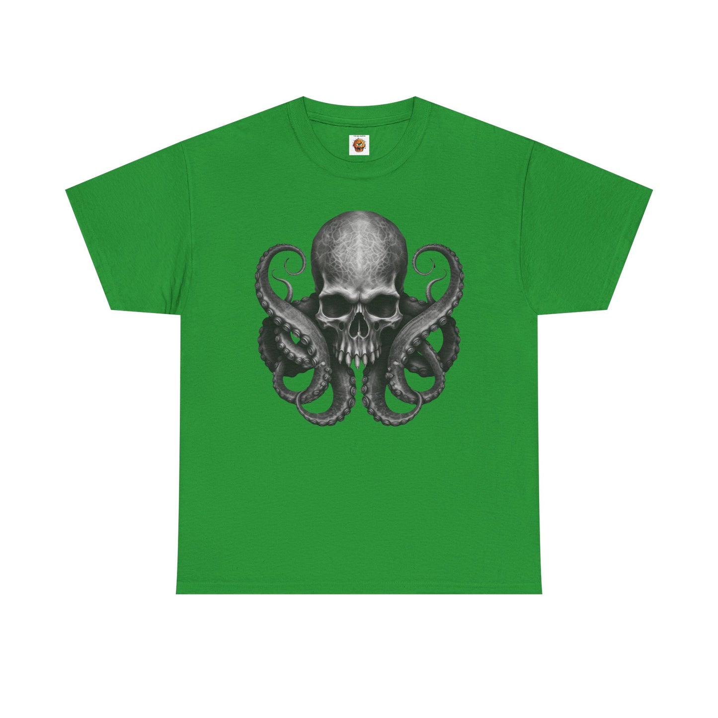 Skull & Octopus Graphic Tee | Edgy Unisex Heavy Cotton T-Shirt, Alternative Fashion, Halloween Gift, Casual Wear, Trendy Apparel, Kraken, Cthulhu, Monster